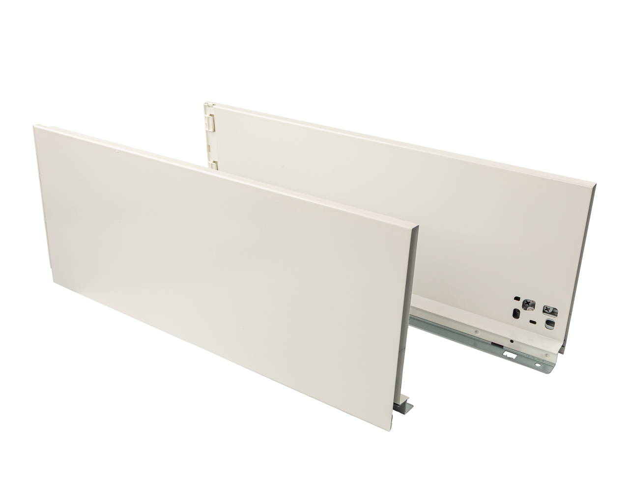 Комплект боковин Firmax высотой 135 мм длина 450 мм (левая, правая, декоративные заглушки 2шт) для ящика Smartline, белый. Рис. 1 Комплект боковин Firmax высотой 135 мм длина 450 мм (левая, правая, декоративные заглушки 2шт) для ящика Smartline, белый. Рис. 1