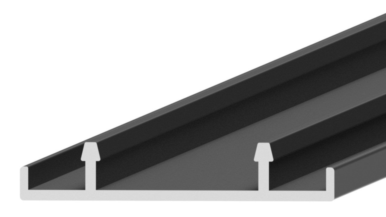 Профиль кромка дверного полотна, алюминий, L=6100 мм, черный