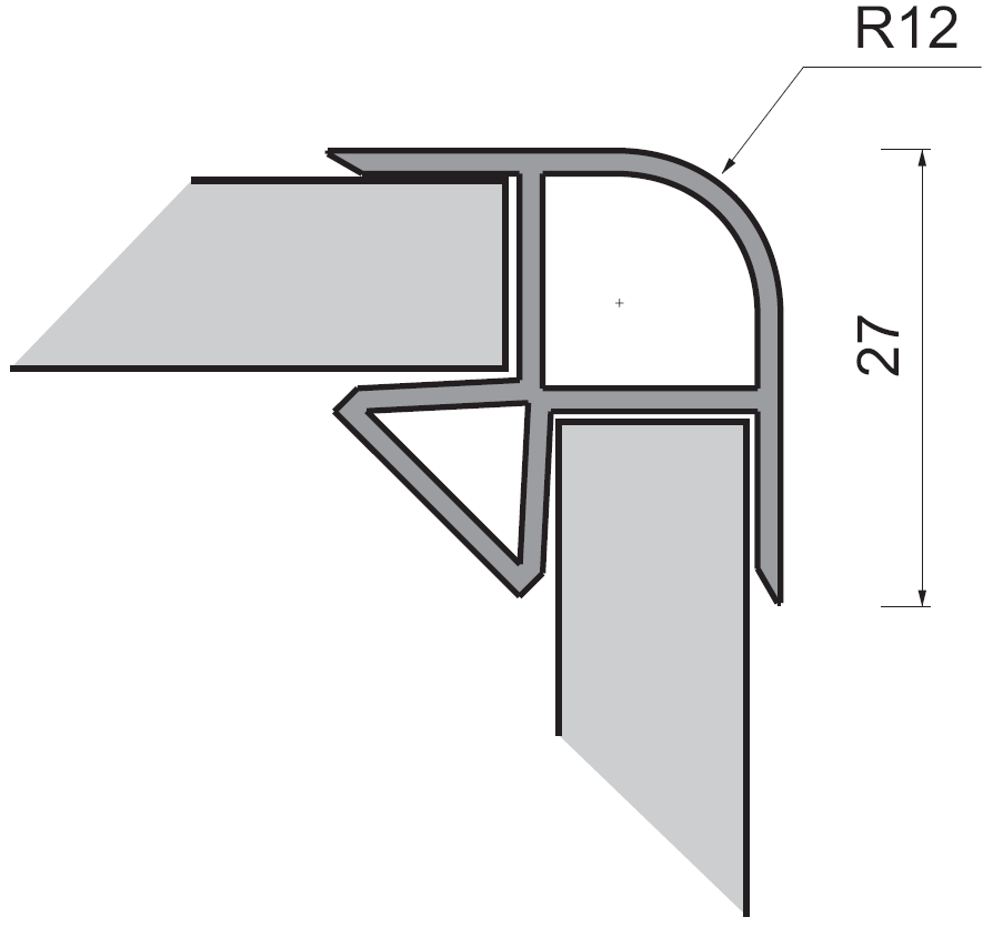Соединитель 90гр цоколя ПВХ, белый 062, L=660мм FIRMAX. Рис. 2