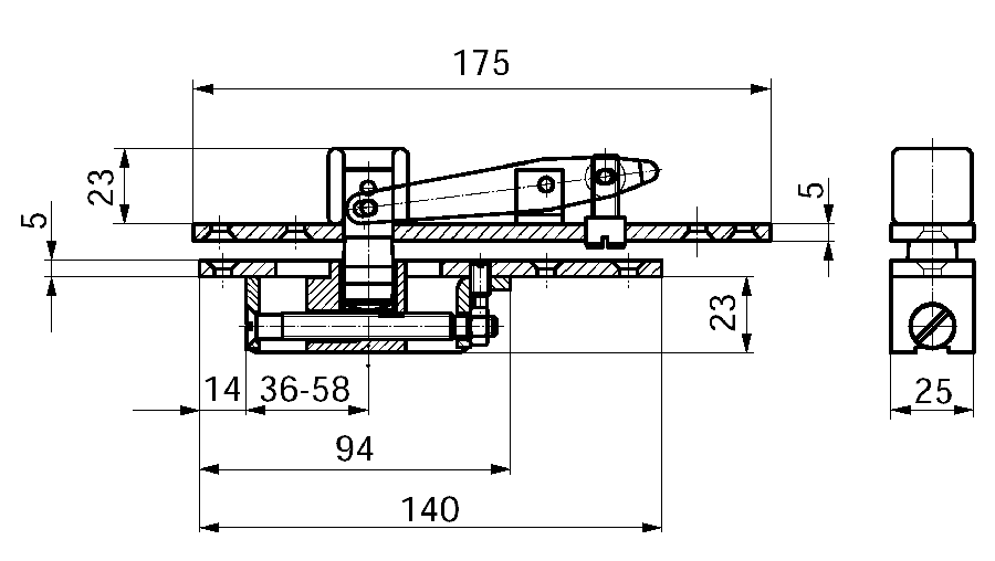 Петля верхняя для алюминевой дверей, модель С (2 части ). Рис. 2 Петля верхняя для алюминевой дверей, модель С (2 части ). Рис. 2