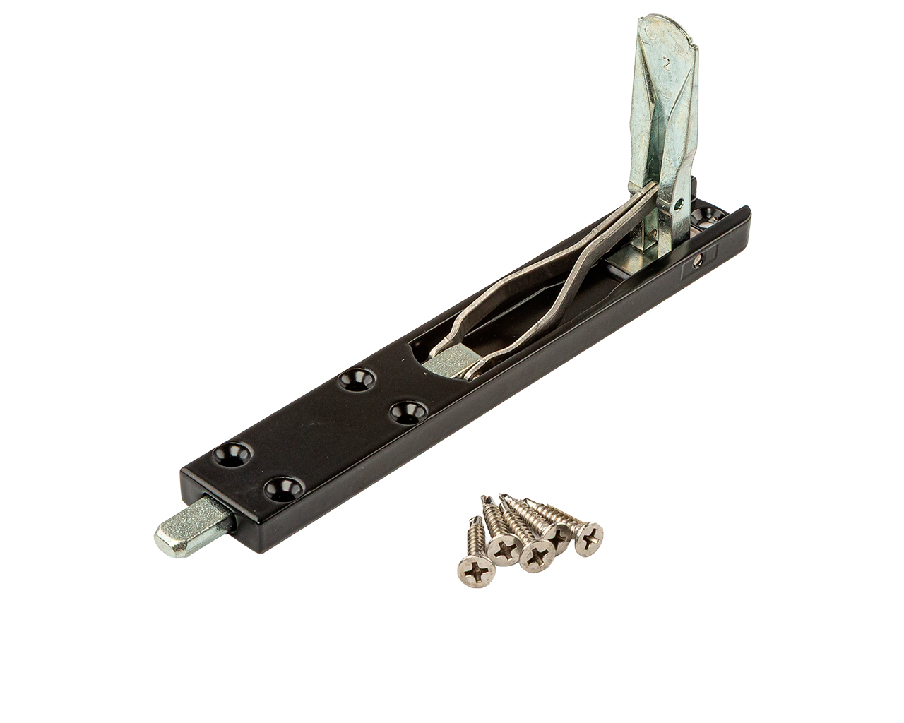 Шпингалет дверной накладной, 145мм, вылет 25мм, чёрный RAL9005. Рис. 3