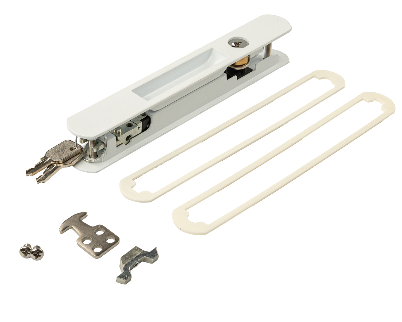 Двусторонняя балконная защелка с ключом,белая. Рис. 2