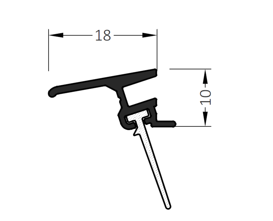 Профиль-капельник  АЛЮСТАРТ с уплотнителем, алюминий, неокрашенный. Рис. 1