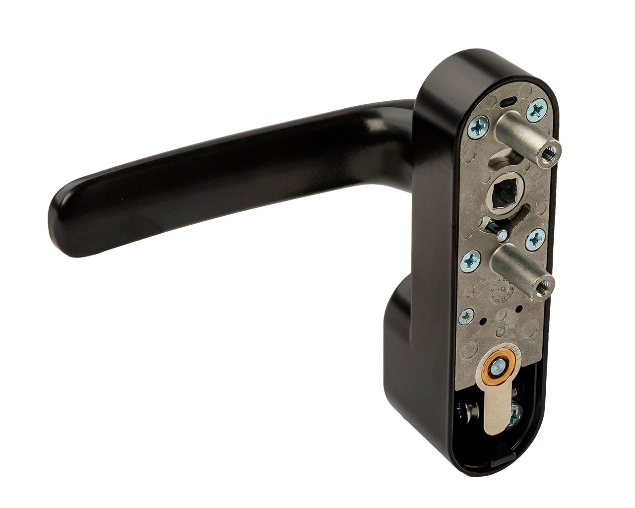 Ручка наружная для антипаники с профильным цилиндром без фиксации (комплект деталей для установки), черн. RAL9005, 1290. Рис. 3