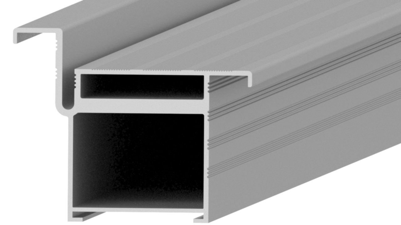 Профиль дверной коробки КС75, алюминий, L=5100 мм, анодированный серебрянный