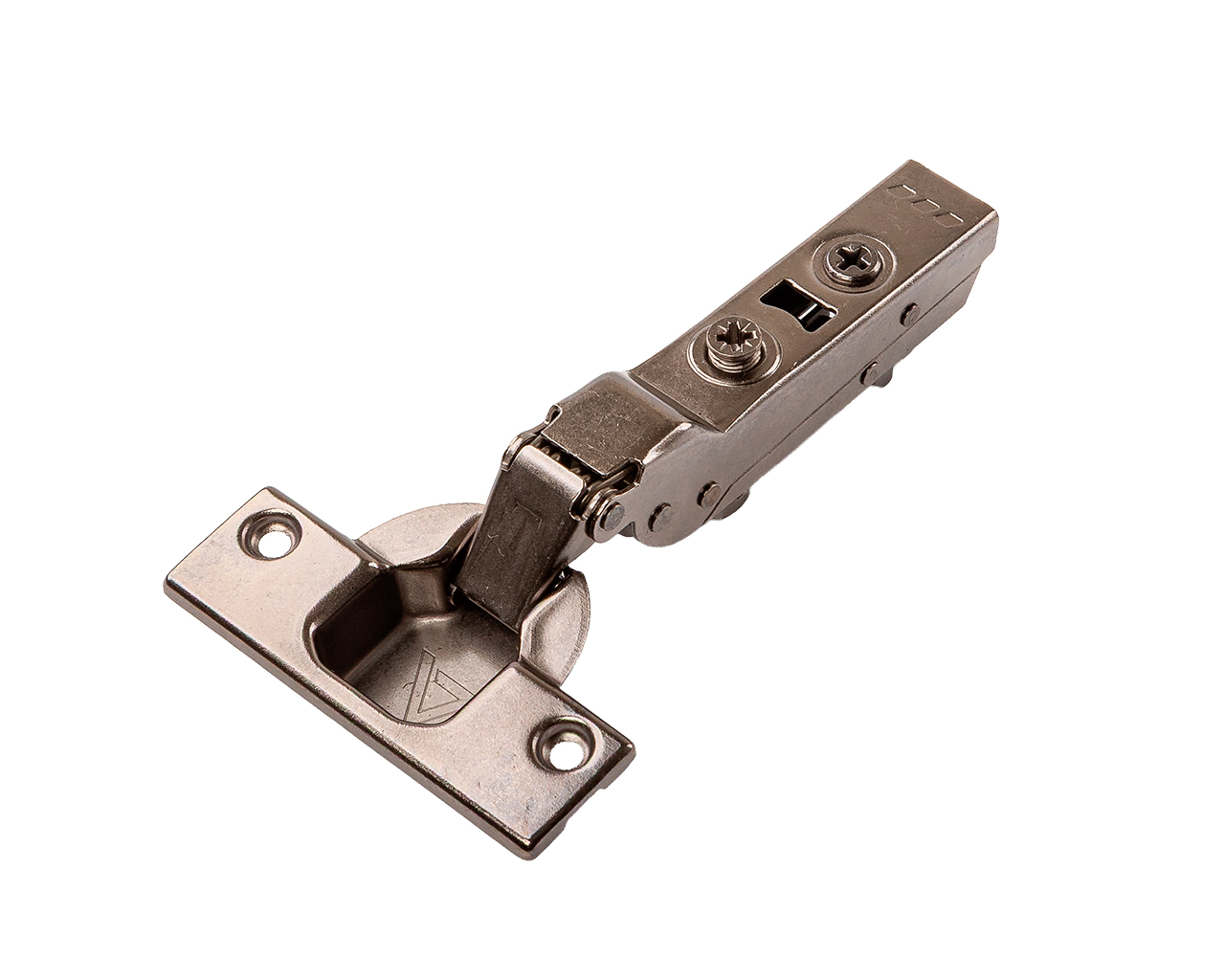 Петля для смежных дверей Alphalux Titan Clip-On, Soft-Close, угол открывания 100°, 52 мм, чашка 35 мм, титан. Рис. 1 Петля для смежных дверей Alphalux Titan Clip-On, Soft-Close, угол открывания 100°, 52 мм, чашка 35 мм, титан. Рис. 1