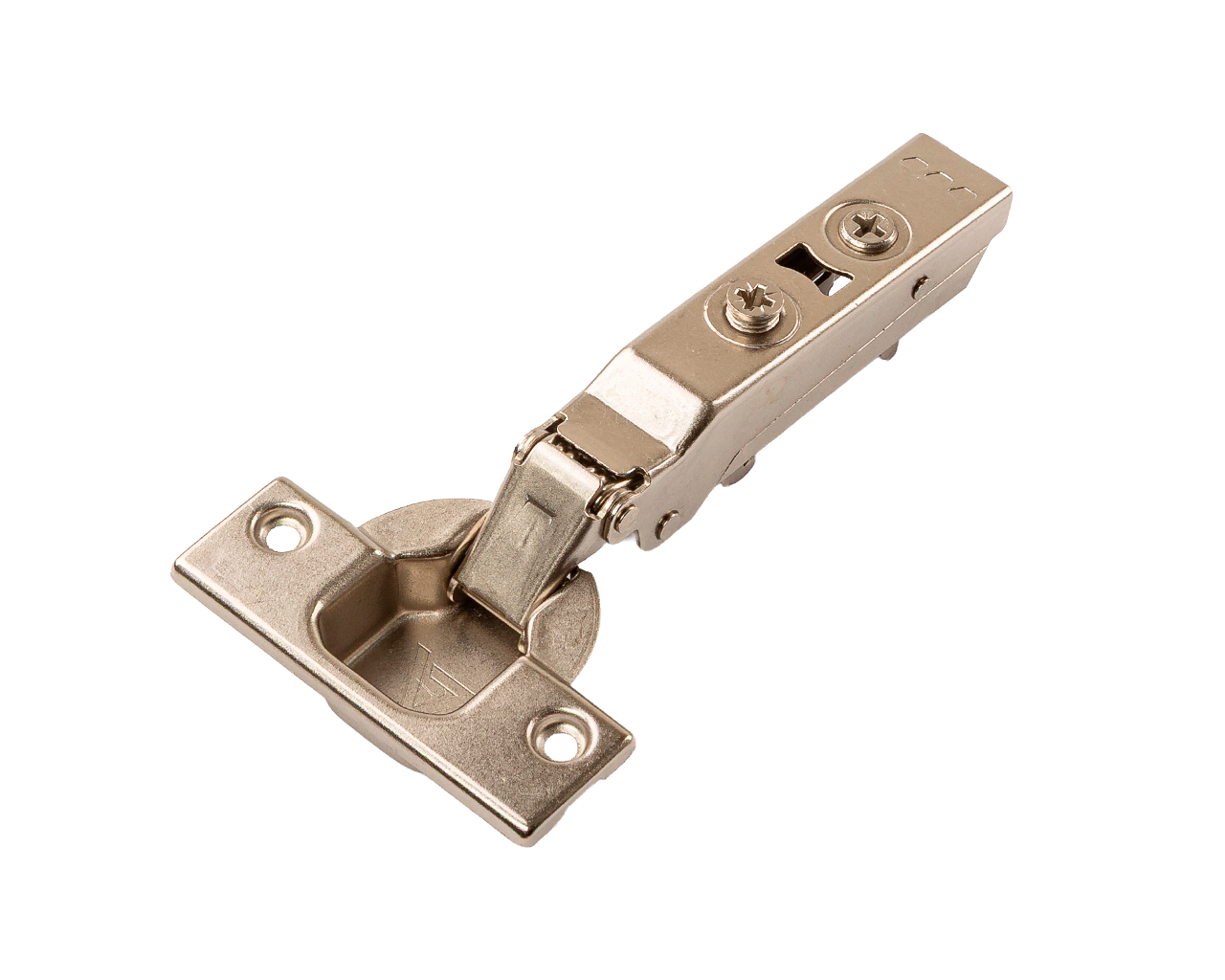 Петля для Накладных дверей Alphalux Clip-On, Без доводчика, угол открывания 100°, 48 мм, чашка 35 мм, никель