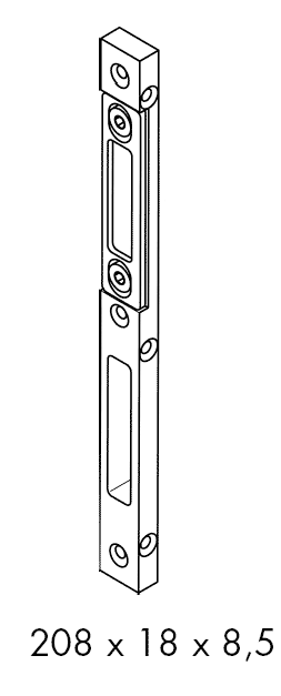 3355916 Планка ответная, для ригеля и фалевой защелки, для дверей с наплавом, универсальная, оцинкованный. Рис. 2 3355916 Планка ответная, для ригеля и фалевой защелки, для дверей с наплавом, универсальная, оцинкованный. Рис. 2