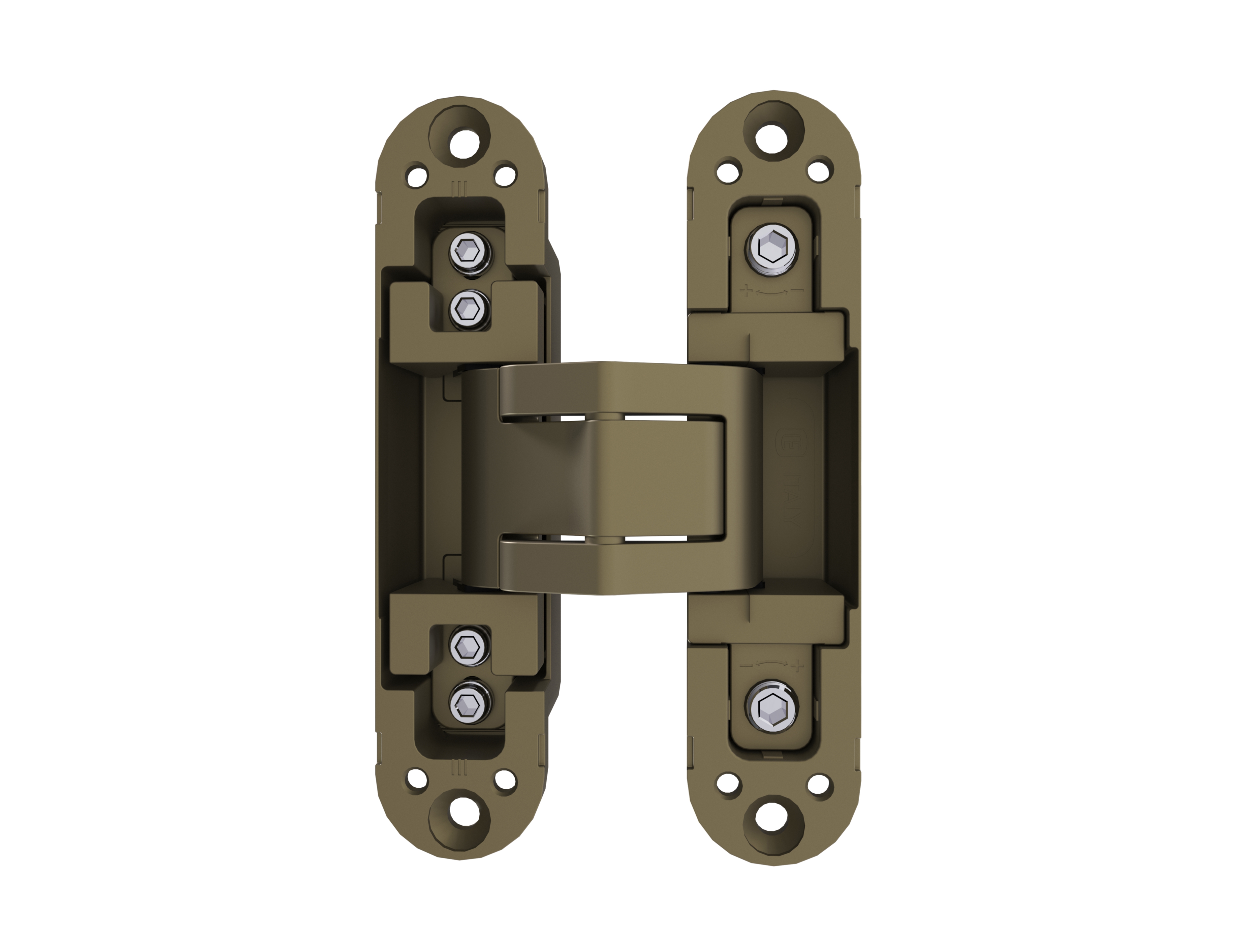 (1 кор.=2 петли) Петля скрытая ELEMENTIS, серия ITALY, универсальная, 3D, 120x27 мм, 60 кг, цамак, цвет античная бронза. Рис. 3 (1 кор.=2 петли) Петля скрытая ELEMENTIS, серия ITALY, универсальная, 3D, 120x27 мм, 60 кг, цамак, цвет античная бронза. Рис. 3