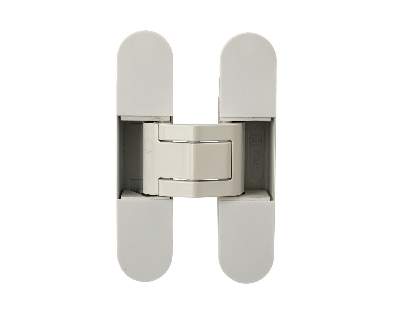 (1 кор.=2 петли) Петля скрытая ELEMENTIS, серия ITALY, универсальная, 3D, 120x27 мм, 60 кг, цамак, цвет  белый. Рис. 2