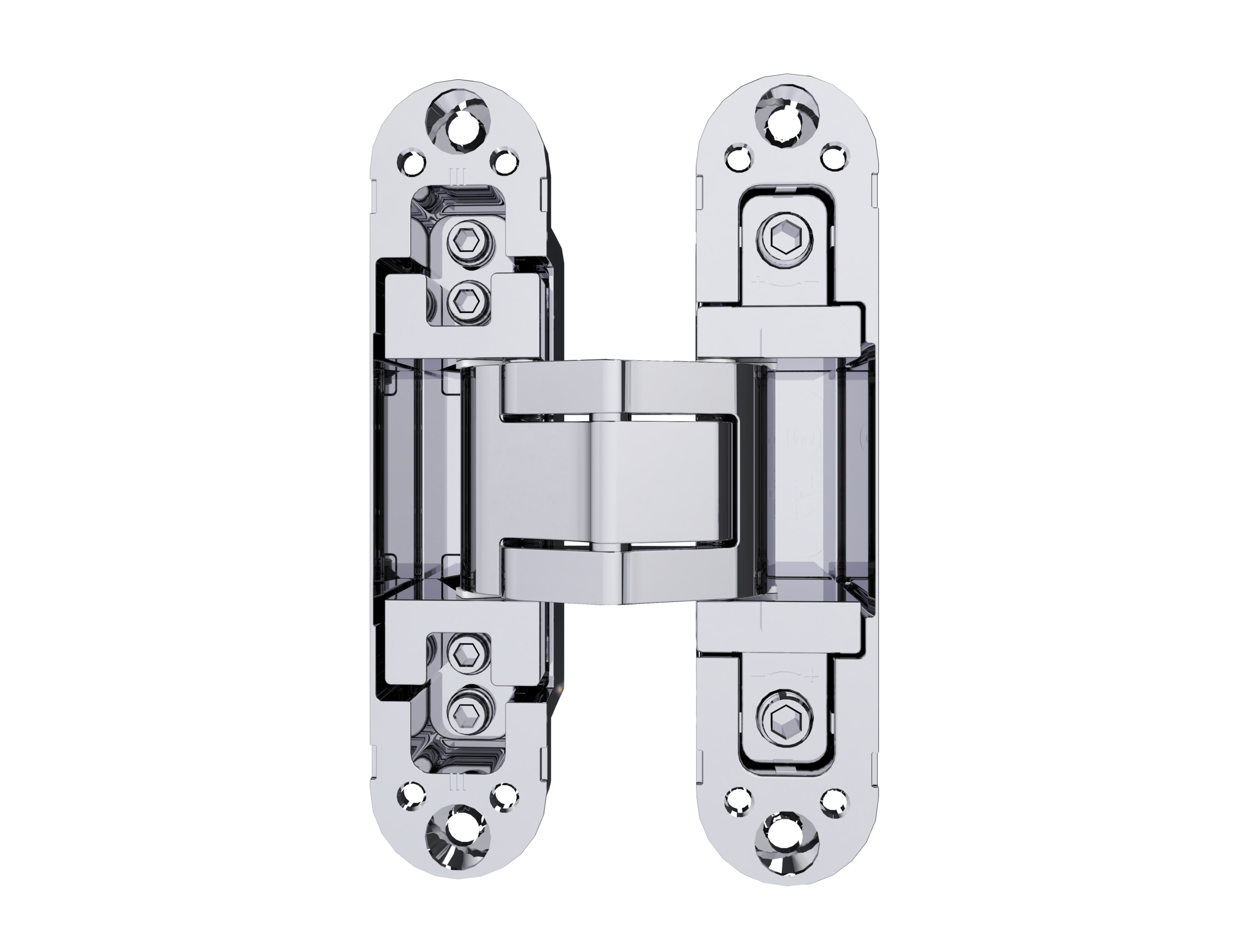 (1 кор.=2 петли) Петля скрытая ELEMENTIS, серия ITALY, универсальная, 3D, 120x27 мм, 60 кг, цамак, цвет хром полированный. Рис. 2 (1 кор.=2 петли) Петля скрытая ELEMENTIS, серия ITALY, универсальная, 3D, 120x27 мм, 60 кг, цамак, цвет хром полированный. Рис. 2