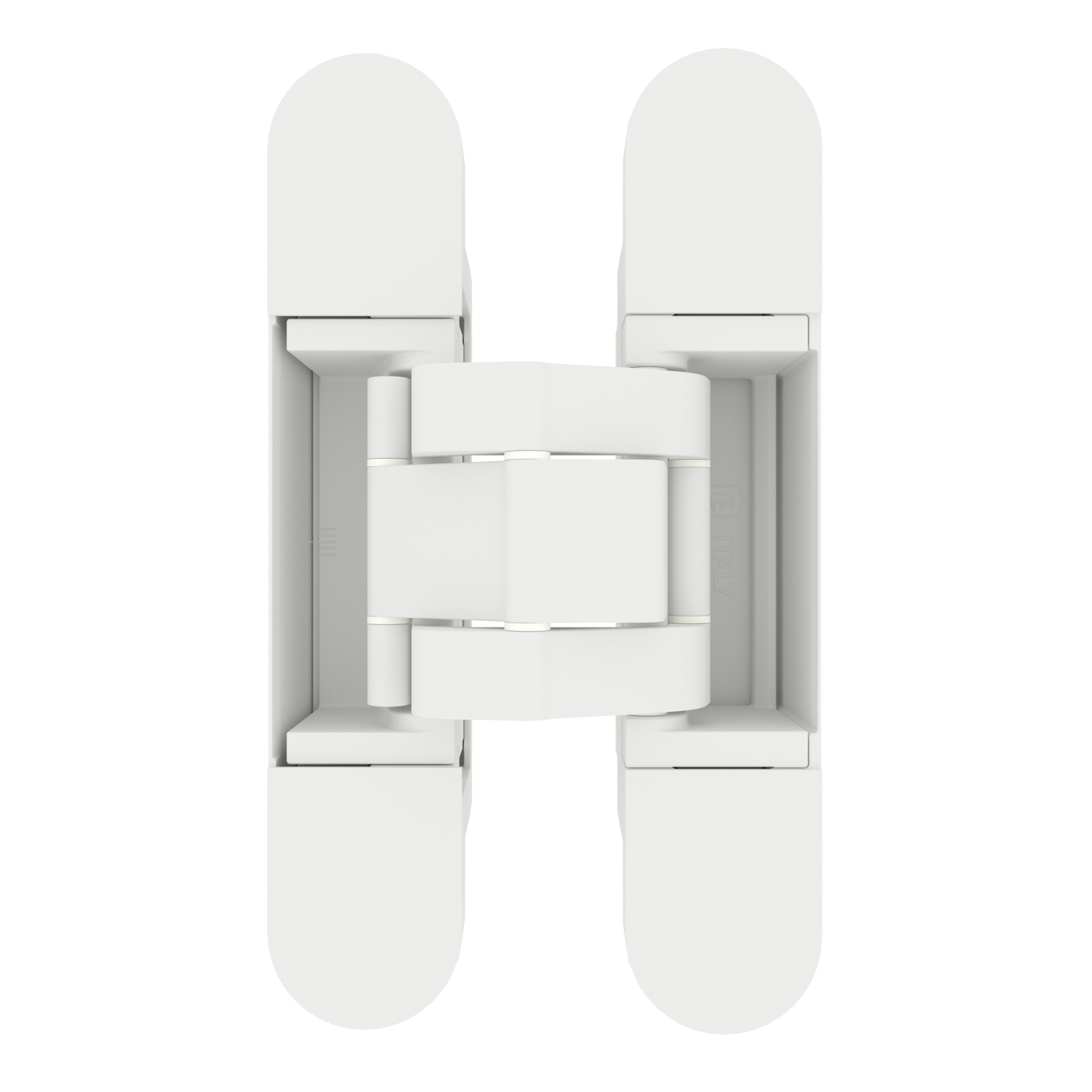 (1 кор.=2 петли) Петля скрытая ELEMENTIS, серия ITALY,, универсальная, 3D, 135x27 мм, 60 кг, цамак, цвет матовый белый. Рис. 2