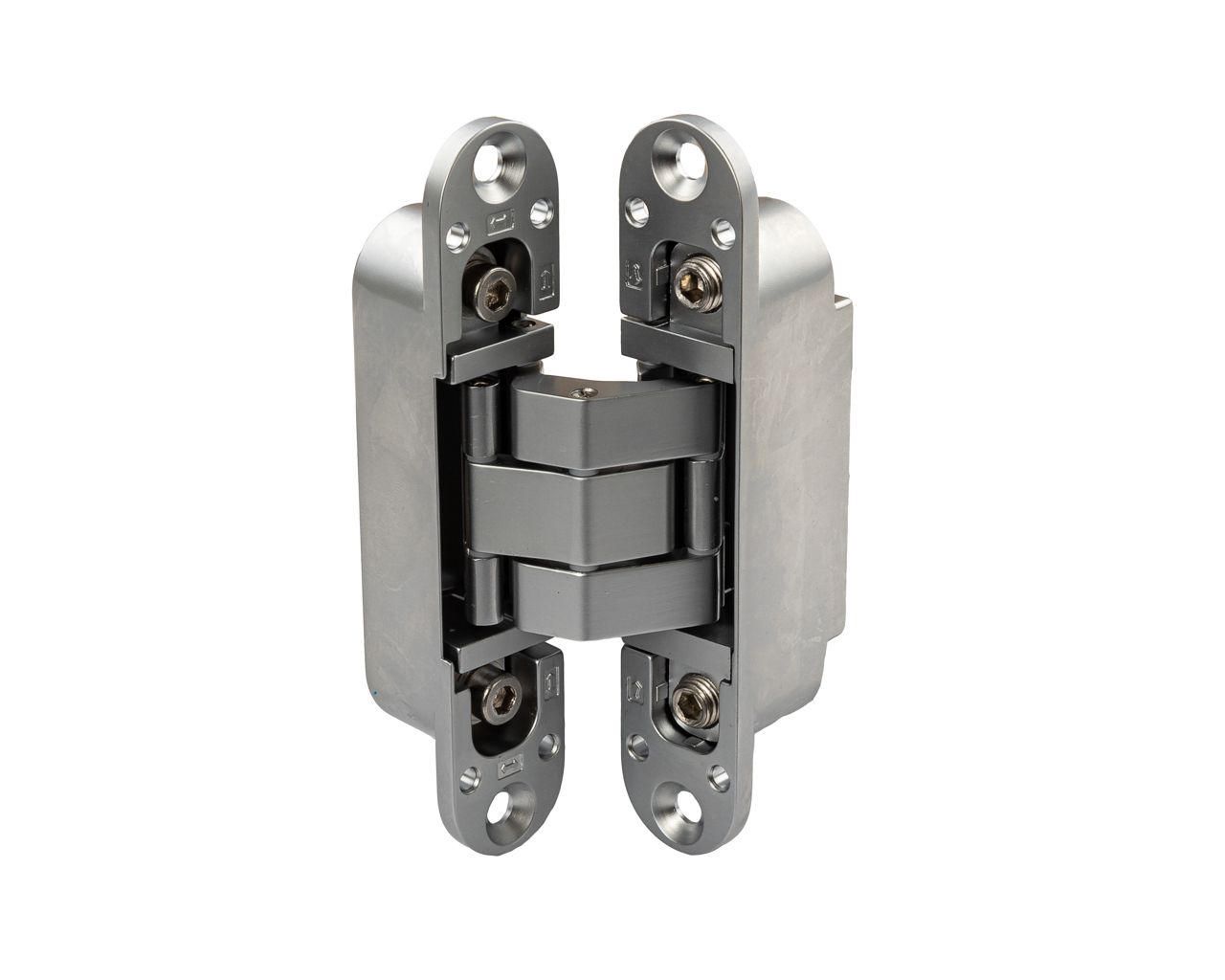 (1 кор.=2 петли) Петля скрытая ELEMENTIS, универсальная, 3D, 115x23 мм, 40 кг, цамак, серебро матовое. Рис. 3