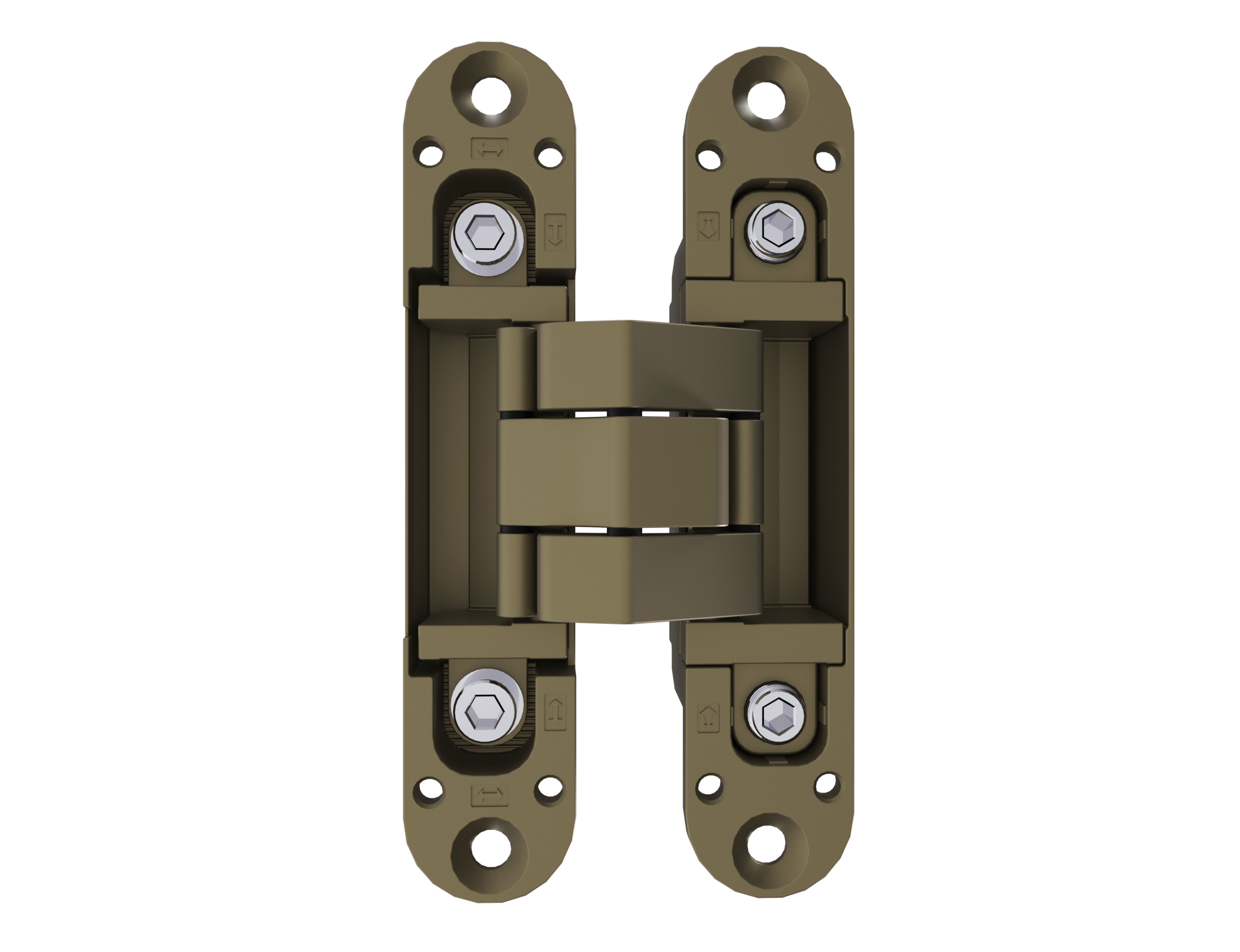 (1 кор.=2 петли) Петля скрытая ELEMENTIS, универсальная, 3D, 115x23 мм, 40 кг, цамак, античная бронза. Рис. 2