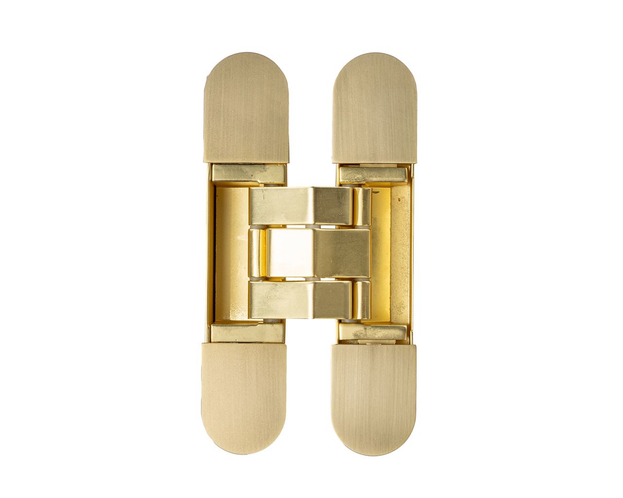 (1 кор.=2 петли) Петля скрытая ELEMENTIS, универсальная, 3D, 115x23 мм, 40 кг, цамак, золото матовое. Рис. 1 (1 кор.=2 петли) Петля скрытая ELEMENTIS, универсальная, 3D, 115x23 мм, 40 кг, цамак, золото матовое. Рис. 1