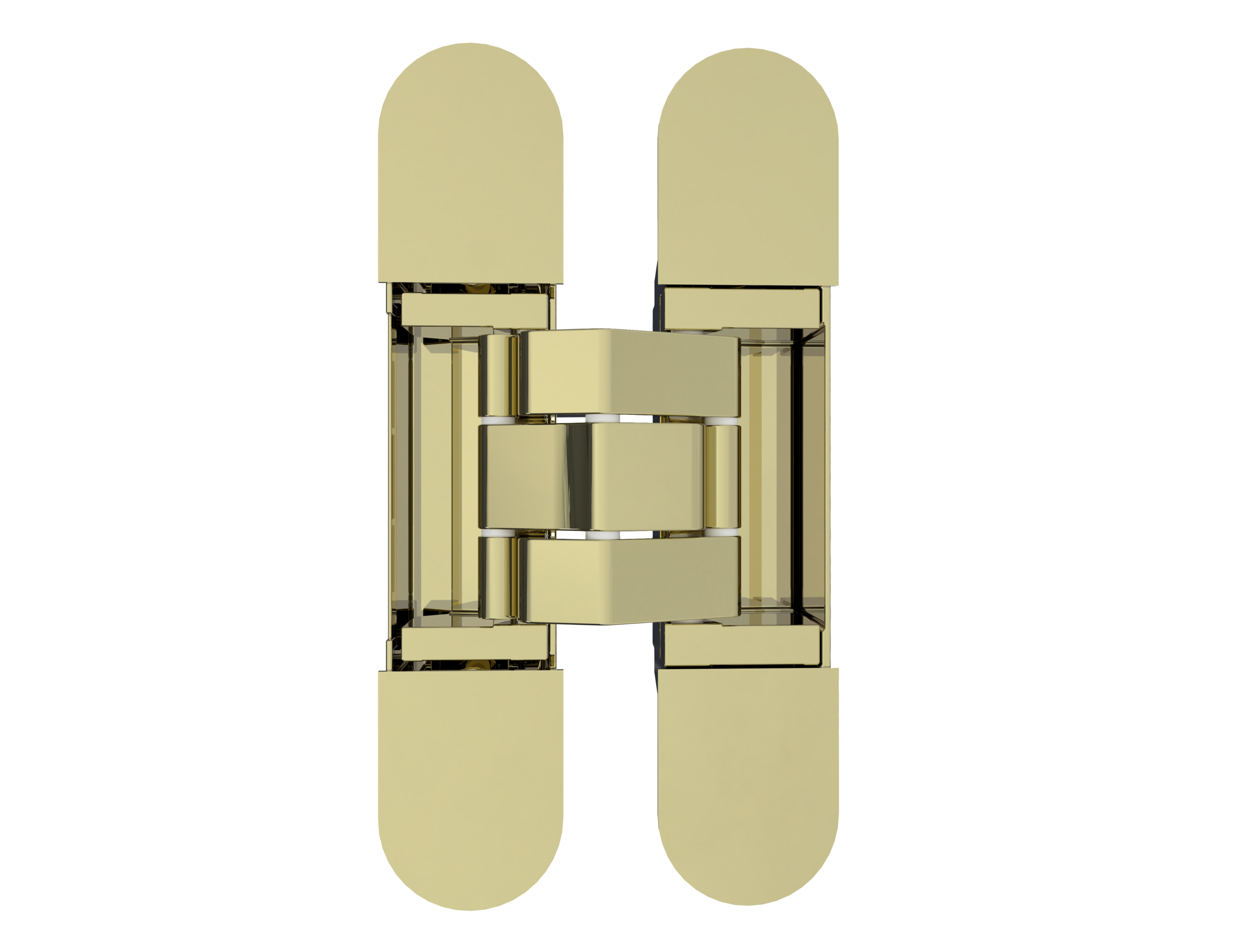 (1 кор.=2 петли) Петля скрытая ELEMENTIS, универсальная, 3D, 115x23 мм, 40 кг, цамак, золото полированное. Рис. 1