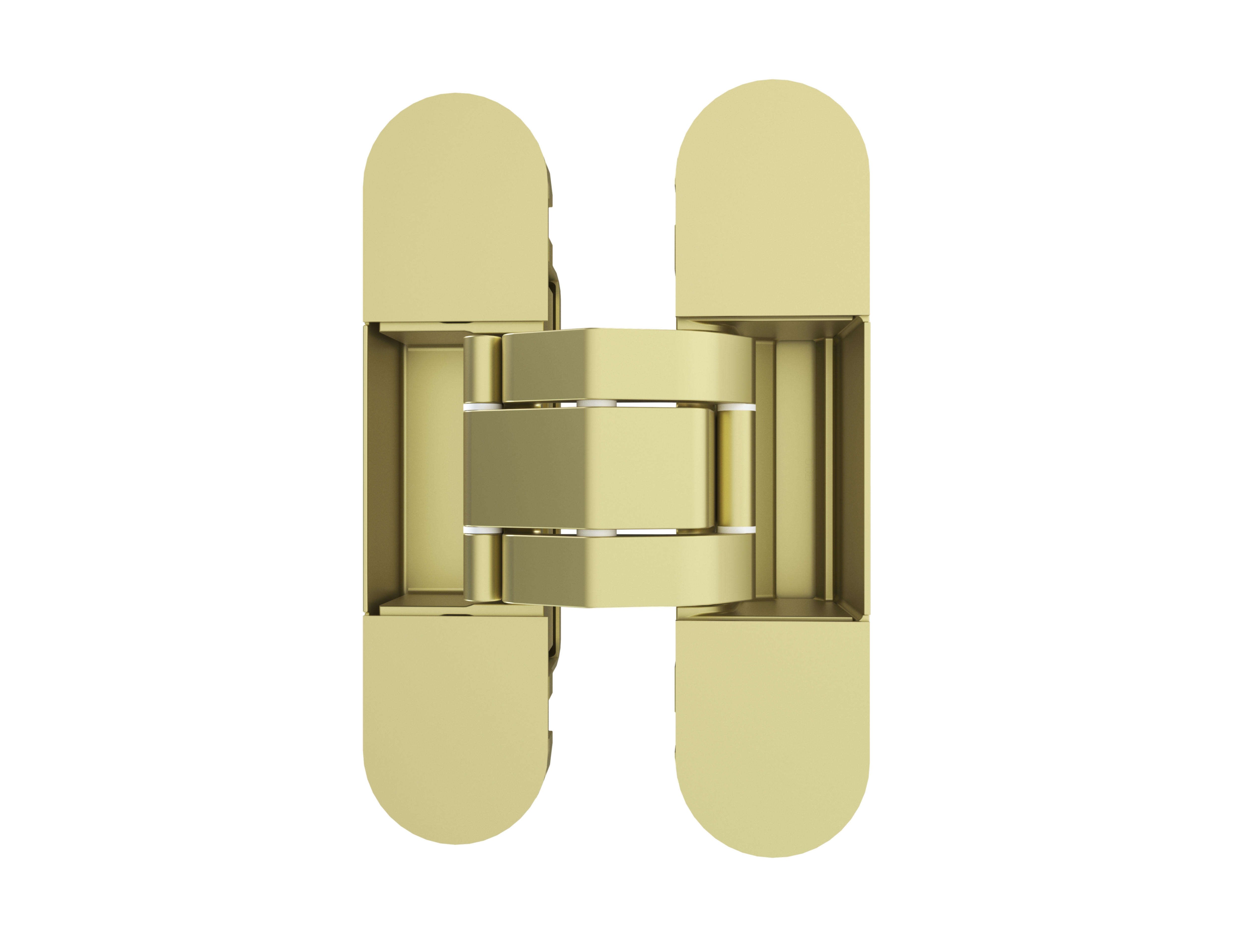 (1 кор.=2 петли) Петля скрытая ELEMENTIS, универсальная, 3D, 120x30 мм, 50 кг, цамак, золото  матовое. Рис. 1