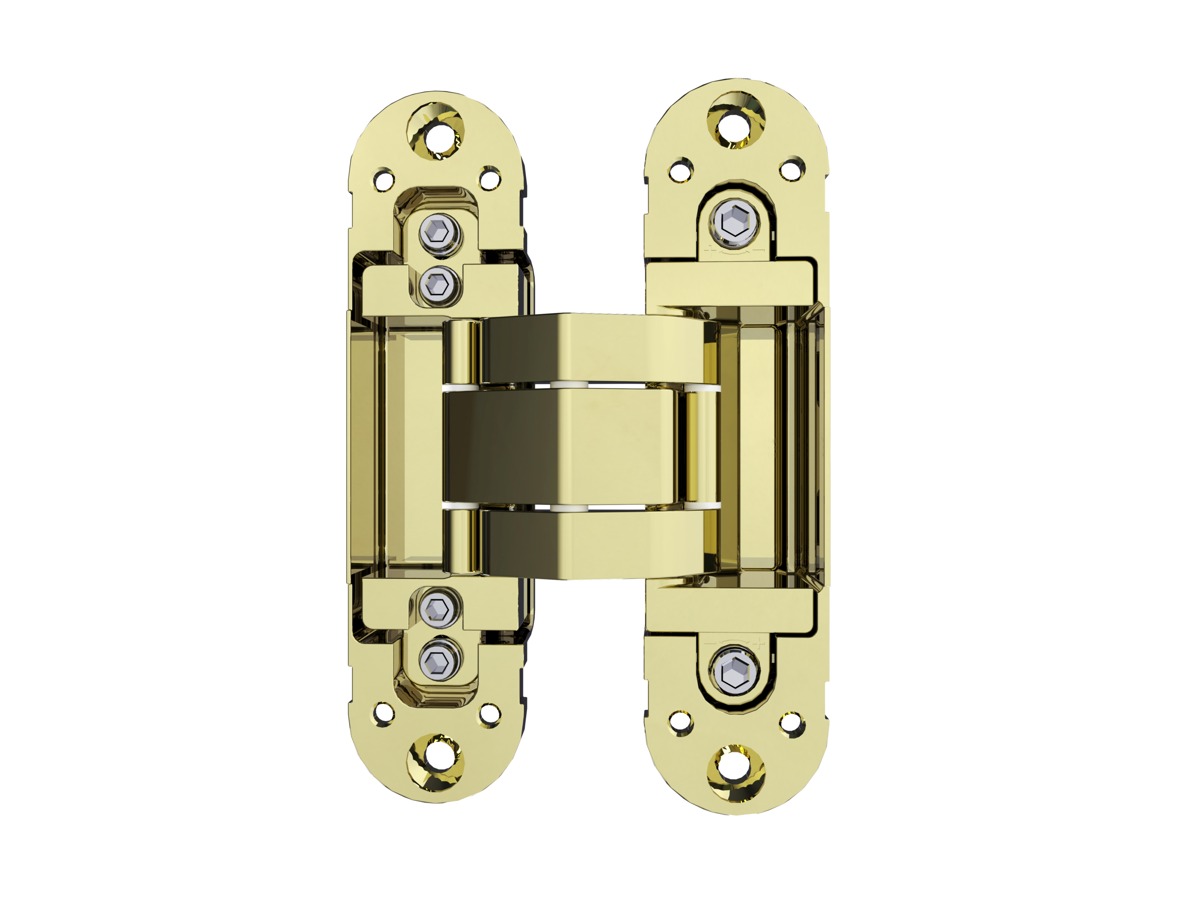 (1 кор.=2 петли) Петля скрытая ELEMENTIS, универсальная, 3D, 120x30 мм, 50 кг, цамак, золото полированное. Рис. 3 (1 кор.=2 петли) Петля скрытая ELEMENTIS, универсальная, 3D, 120x30 мм, 50 кг, цамак, золото полированное. Рис. 3