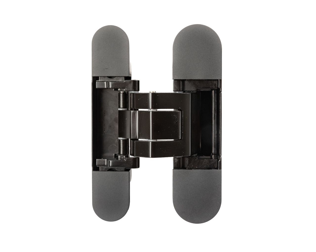 (1 кор.=2 петли) Петля скрытая ELEMENTIS, универсальная, 3D, 130x25/32 мм, 80 кг, цамак, черный матовый. Рис. 1