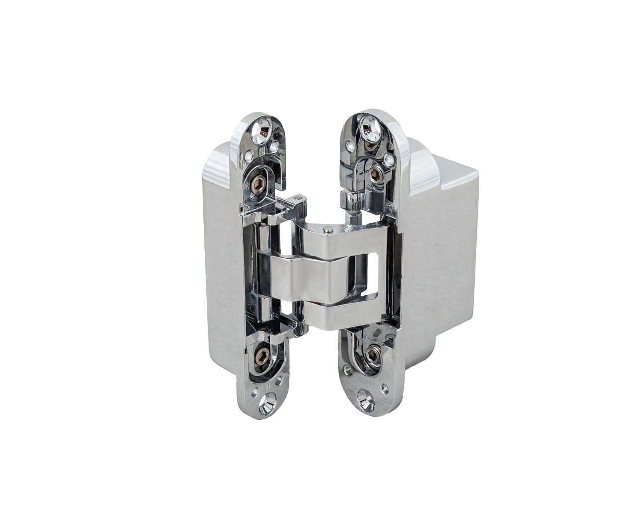 (1 кор.=2 петли) Петля скрытая ELEMENTIS, универсальная, 3D, 130x25/32 мм, 80 кг, цамак, хром полированный. Рис. 3