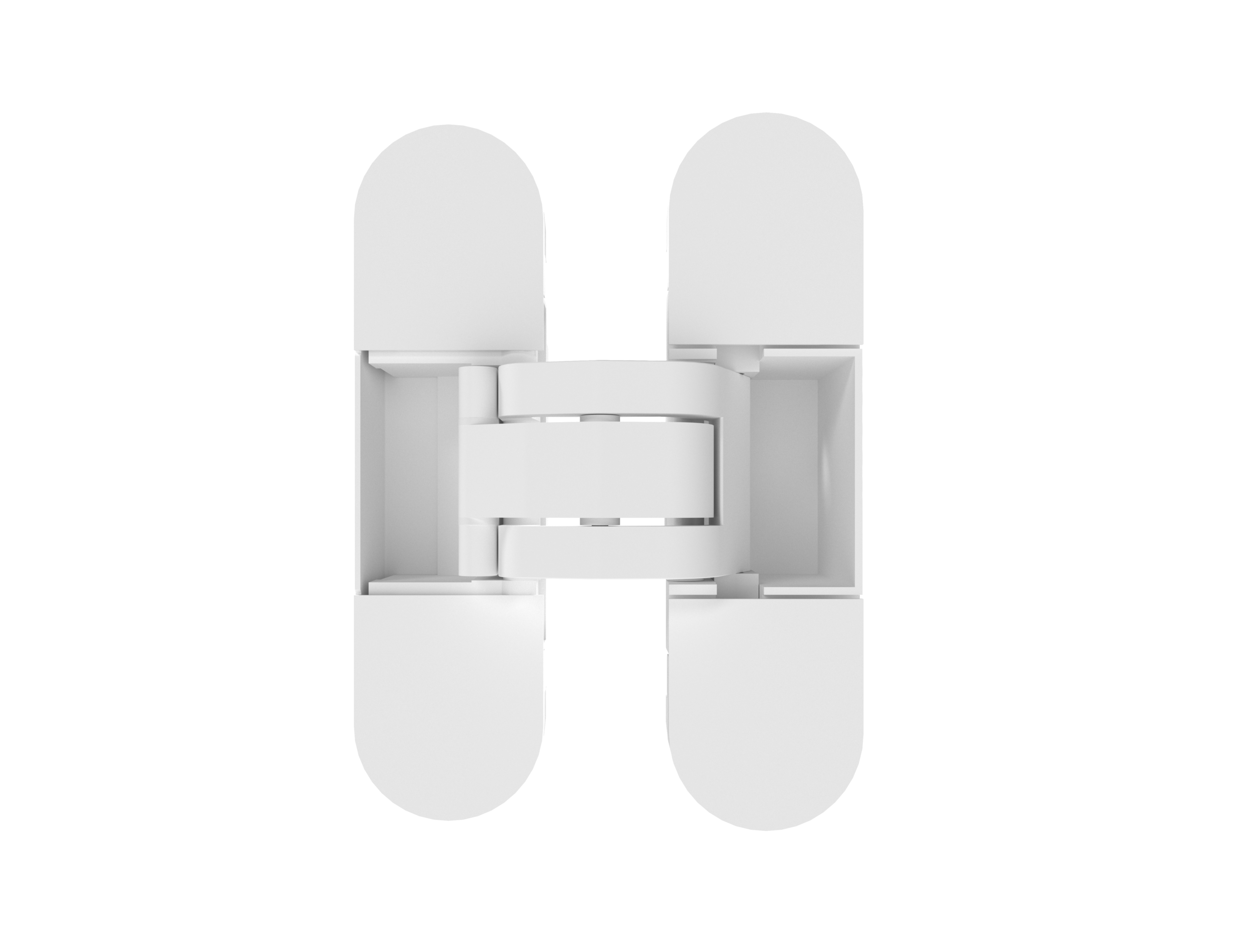 (1 корбка=2 петли) Петля скрытая ELEMENTIS, универсальная, 3D, 110x30 мм, 40 кг,цамак, белый матовый RAL 9016. Рис. 1