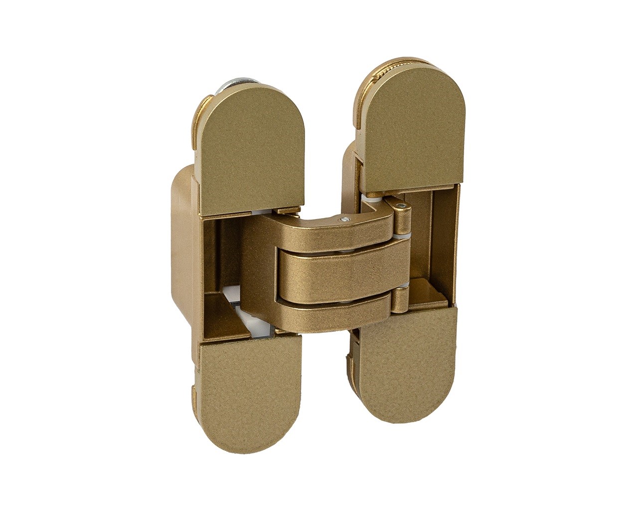 (1 коробка=2 петли) Петля скрытая ELEMENTIS, универсальная, 3D, 110x30 мм, 40 кг, цамак, матовое золото. Рис. 3 (1 коробка=2 петли) Петля скрытая ELEMENTIS, универсальная, 3D, 110x30 мм, 40 кг, цамак, матовое золото. Рис. 3