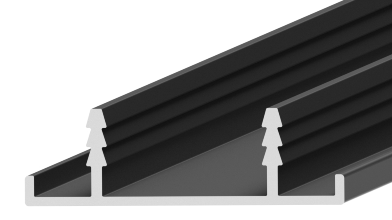 Профиль кромка 418 дверного полотна, алюминий, L=6100 мм, анодированный черный.. Рис. 1 Профиль кромка 418 дверного полотна, алюминий, L=6100 мм, анодированный черный.. Рис. 1
