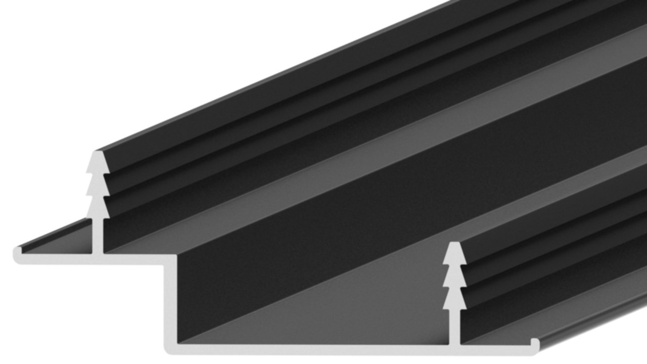 Профиль кромка дверного полотна, алюминий, L=6100 мм, черный