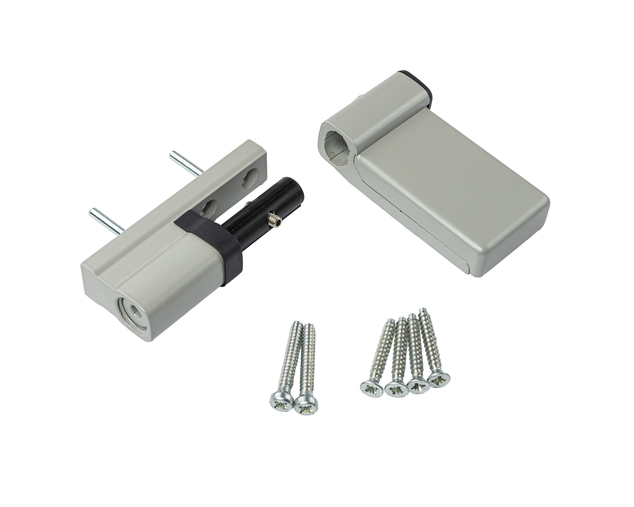 Петля дверная Elementis K-V (15-20 мм), на 120кг., серый RAL9006 (заглушки чёрн.). Рис. 1