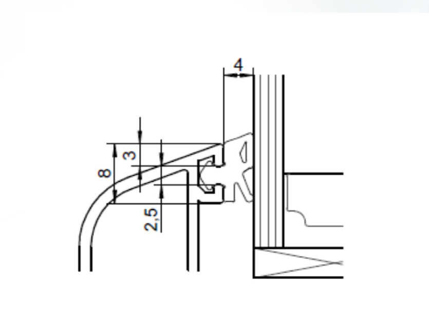 Уплотнитель для дерево-алюминиевых окон DEVENTER, ТЭП, черный RAL 9004. Рис. 3 Уплотнитель для дерево-алюминиевых окон DEVENTER, ТЭП, черный RAL 9004. Рис. 3