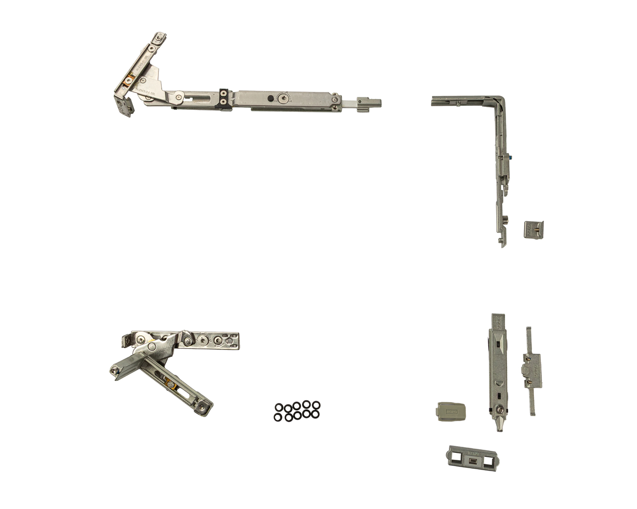 Комплект поворотно-откидной (скрытые петли + запорные элементы), 90°, 370-510 мм, V.01, левый, 80 кг. Рис. 1