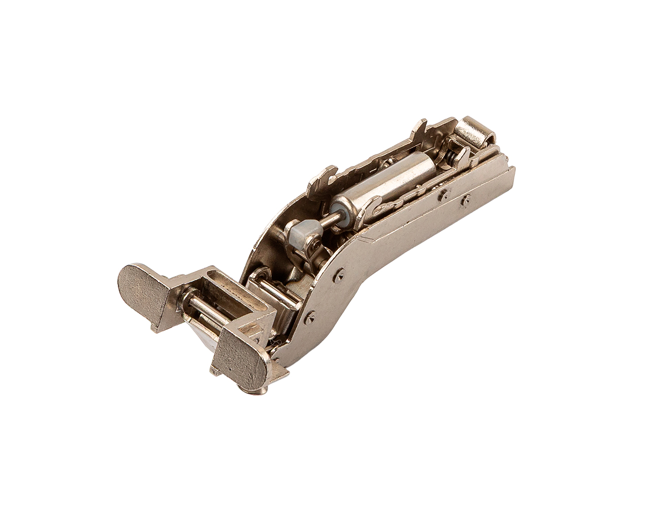 Петля для вкладных дверей с фасадом из алюминиевой рамки Alphalux Clip-On, c доводчиком, угол открывания 100°, никель. Рис. 2