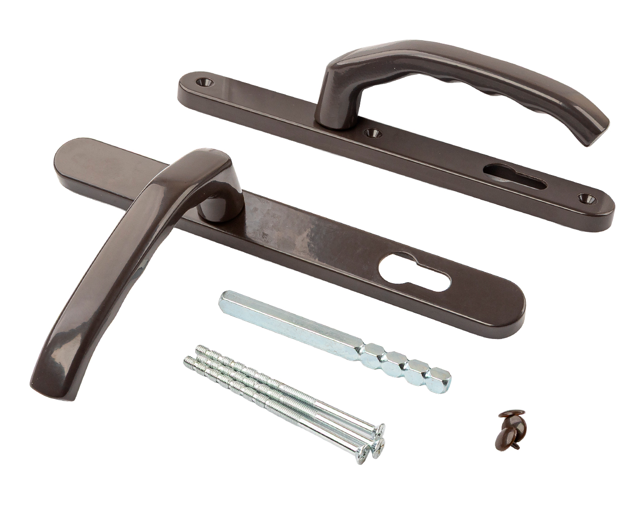 Гарнитур нажимной подпружиненный Персей 28/92 Коричневый RAL8019. Рис. 1