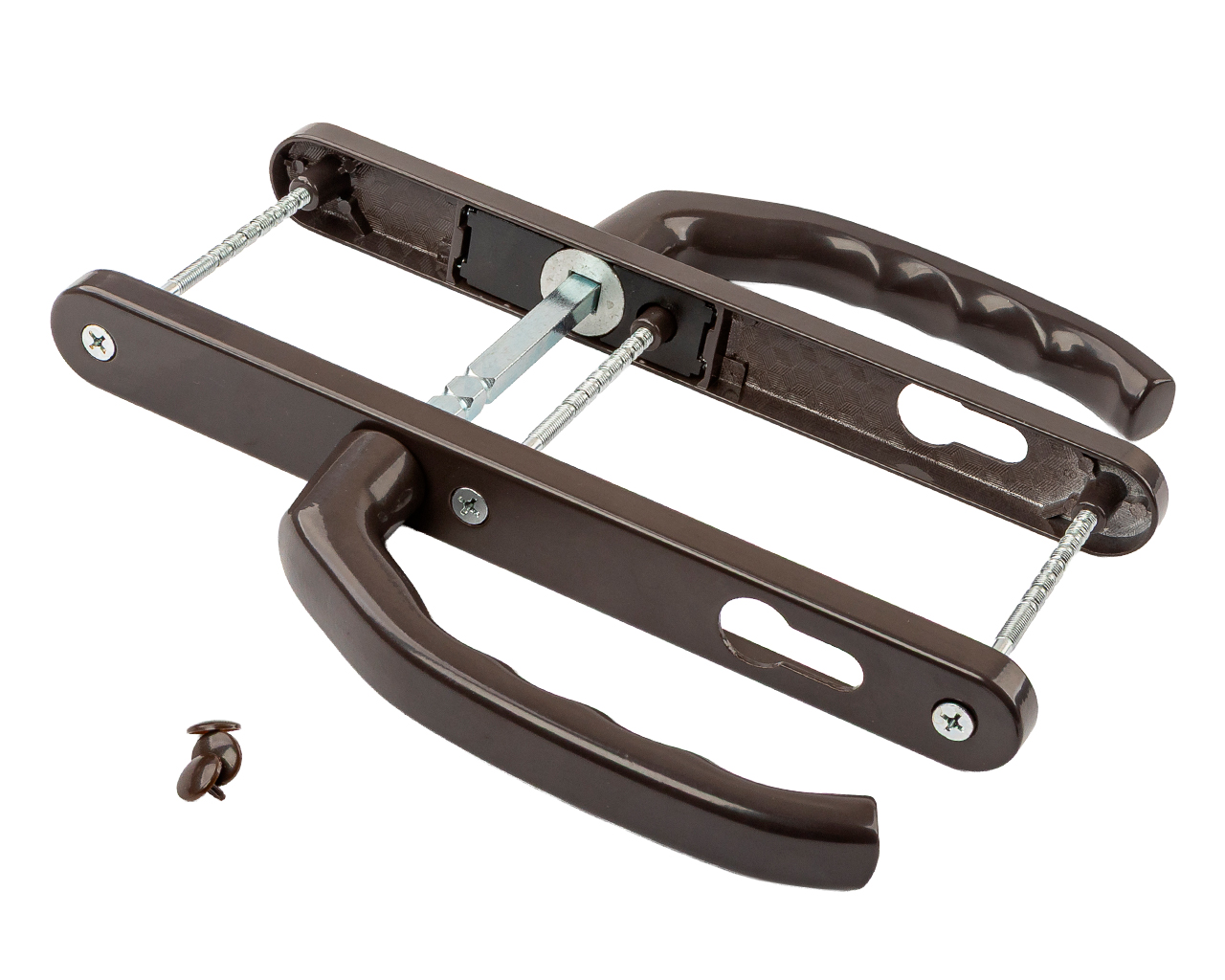 Гарнитур нажимной подпружиненный Персей 28/92 Коричневый RAL8019. Рис. 2