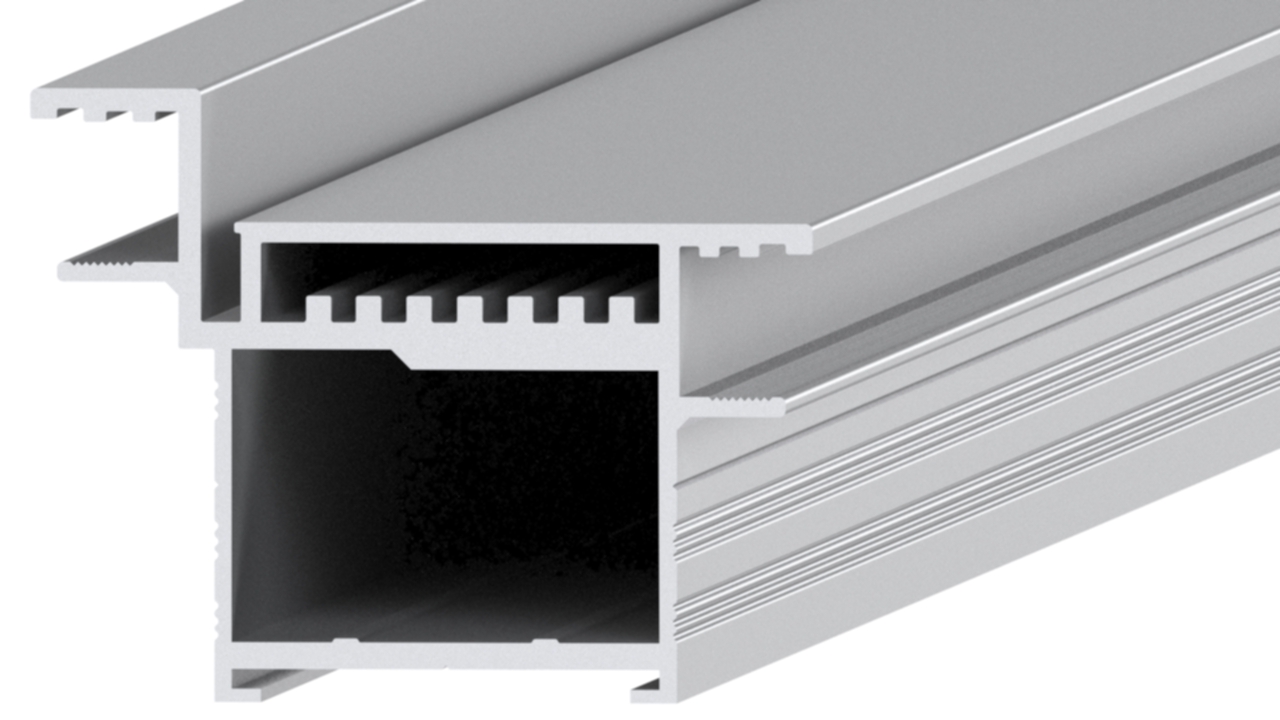 Профиль дверной коробка, алюминий, L=6100мм, анодированный, серебро