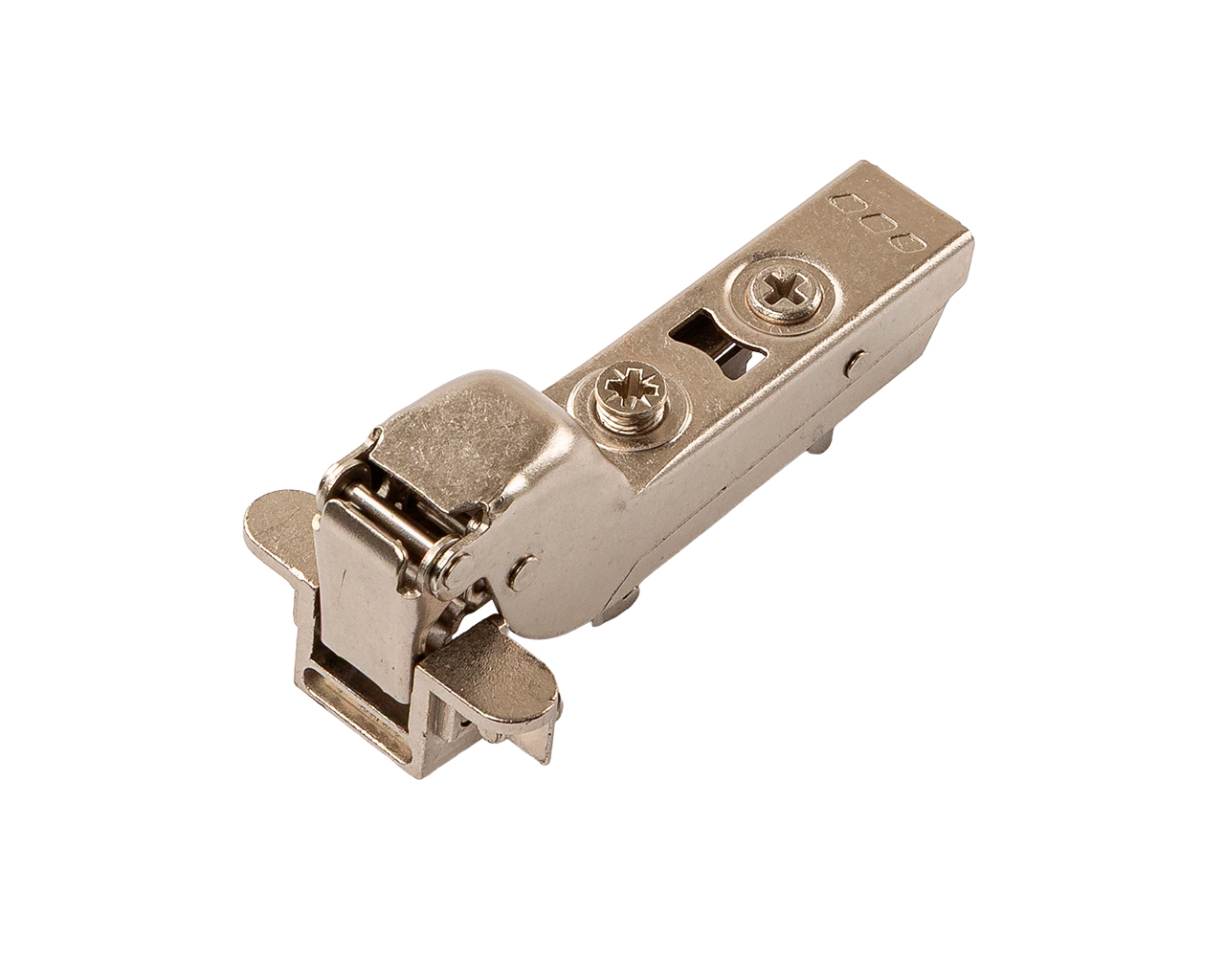 Петля для вкладных дверей с фасадом из алюминиевой рамки Alphalux Clip-On, без пружины, угол открывания 100°, чашка 35 мм, никель. Рис. 3