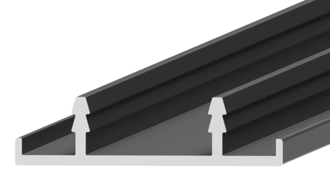 Профиль кромка дверного полотна, алюминий, L=6100 мм, черный. Рис. 1
