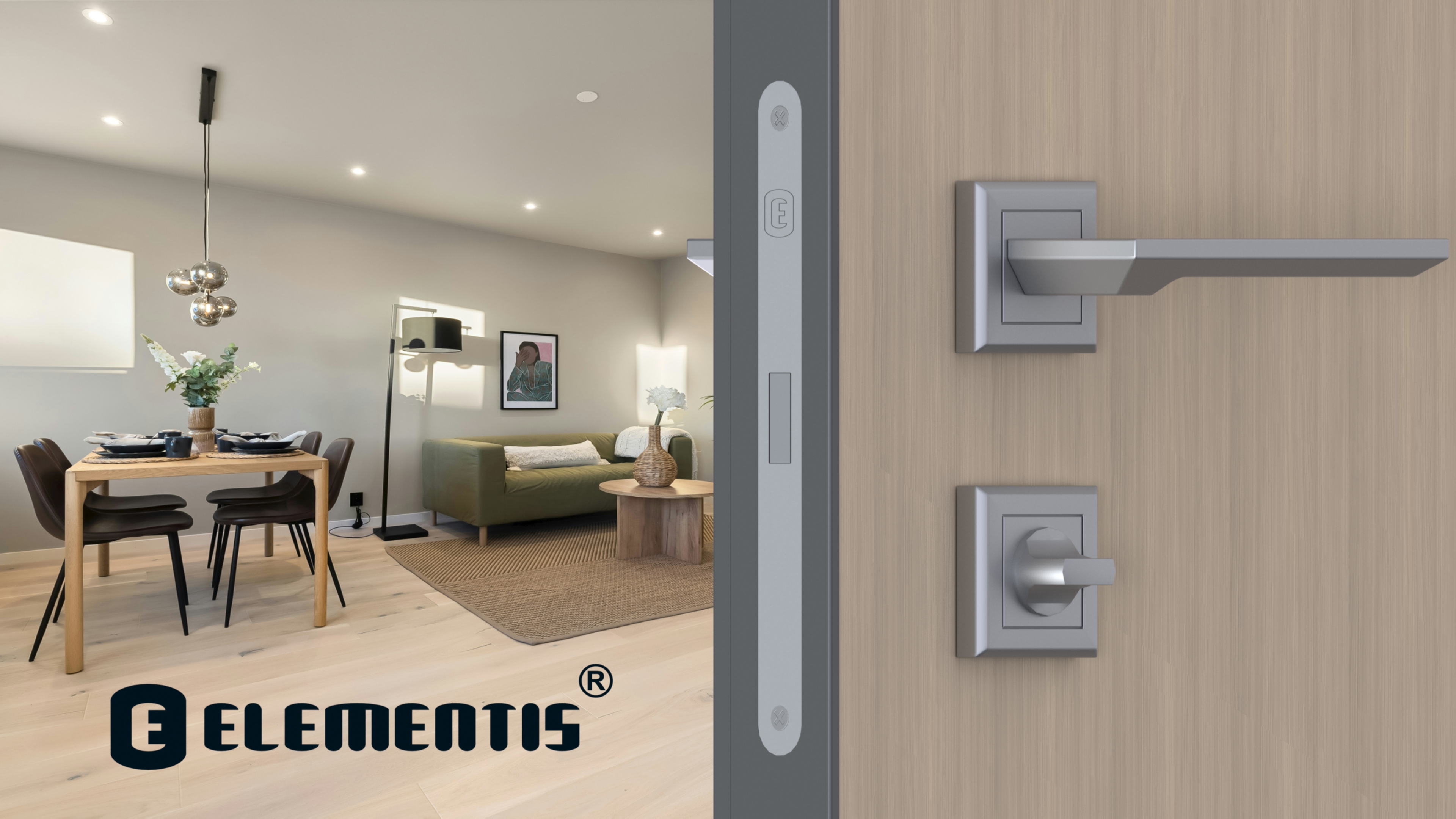 Замок магнитный ELEMENTIS с ответной планкой, 50x96x18, для сантехнических узлов , универсальный, хром матовый. Рис. 2