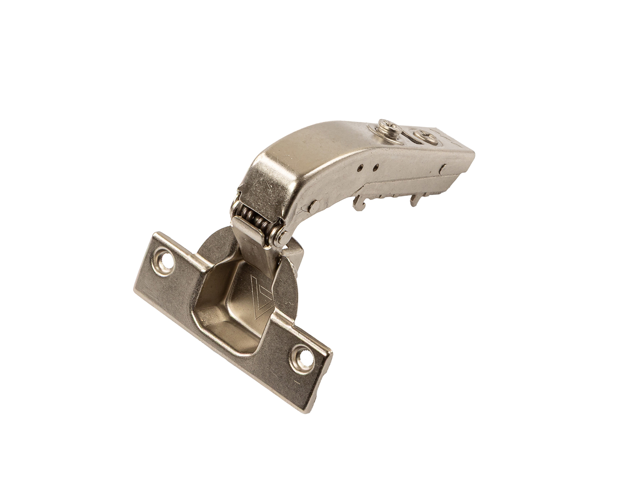 Петля для угловых дверей +90° Alphalux Clip-On, без доводчика, угол открывания 100°, 52 мм, чашка 35 мм, никель. Рис. 1