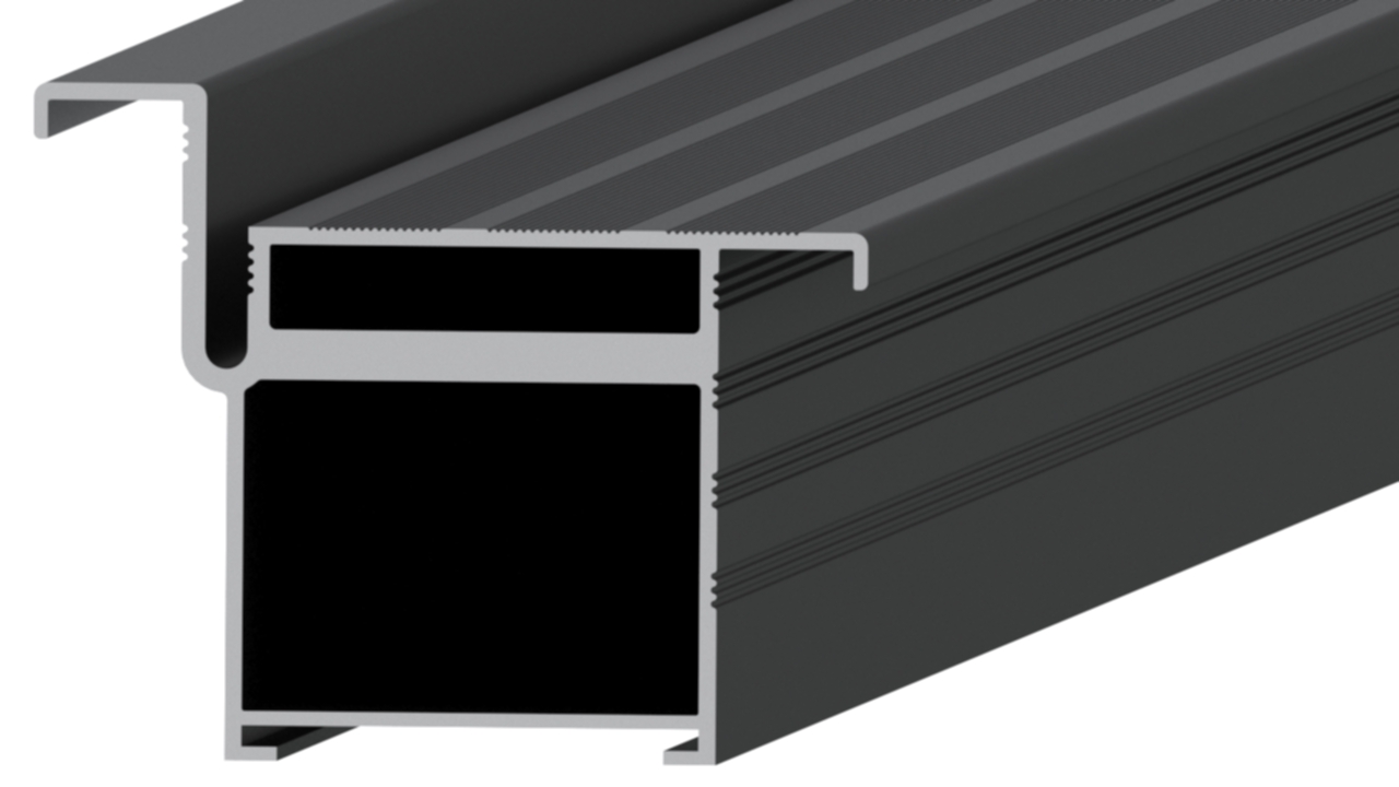 Профиль дверной коробки КС75, алюминий, L=5100 мм, анодированный черный. Рис. 1