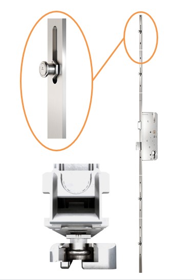 5700755 Замок многозапорный KFV серии BS2100PF  PZ/F16/40/8 с роликовой защёлкой