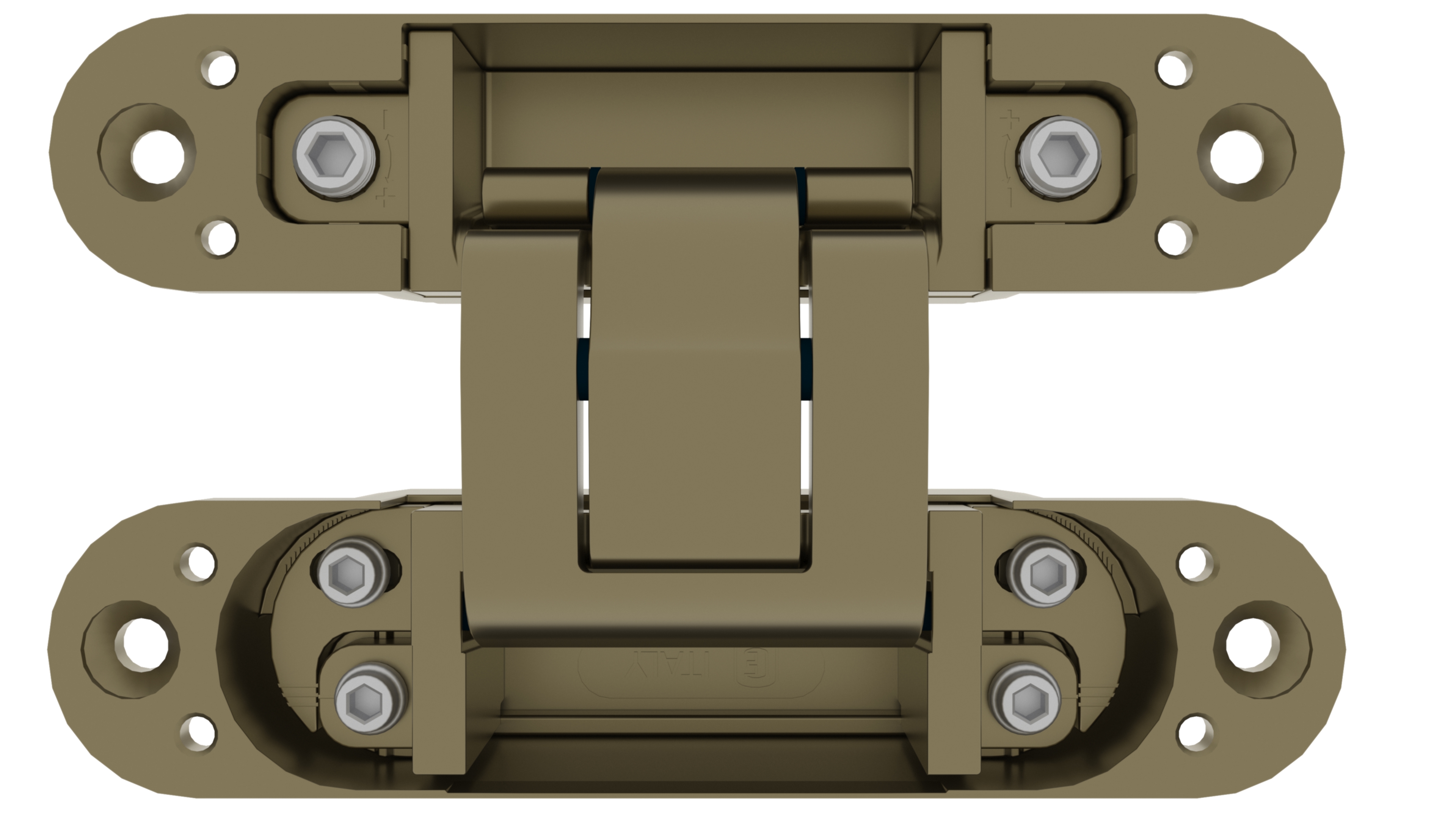 (1 кор.=2 петли) Петля скрытая ELEMENTIS, универсальная, 3D, 130x28/30 мм, 60 кг, цамак, цвет античная бронза. Рис. 2 (1 кор.=2 петли) Петля скрытая ELEMENTIS, универсальная, 3D, 130x28/30 мм, 60 кг, цамак, цвет античная бронза. Рис. 2