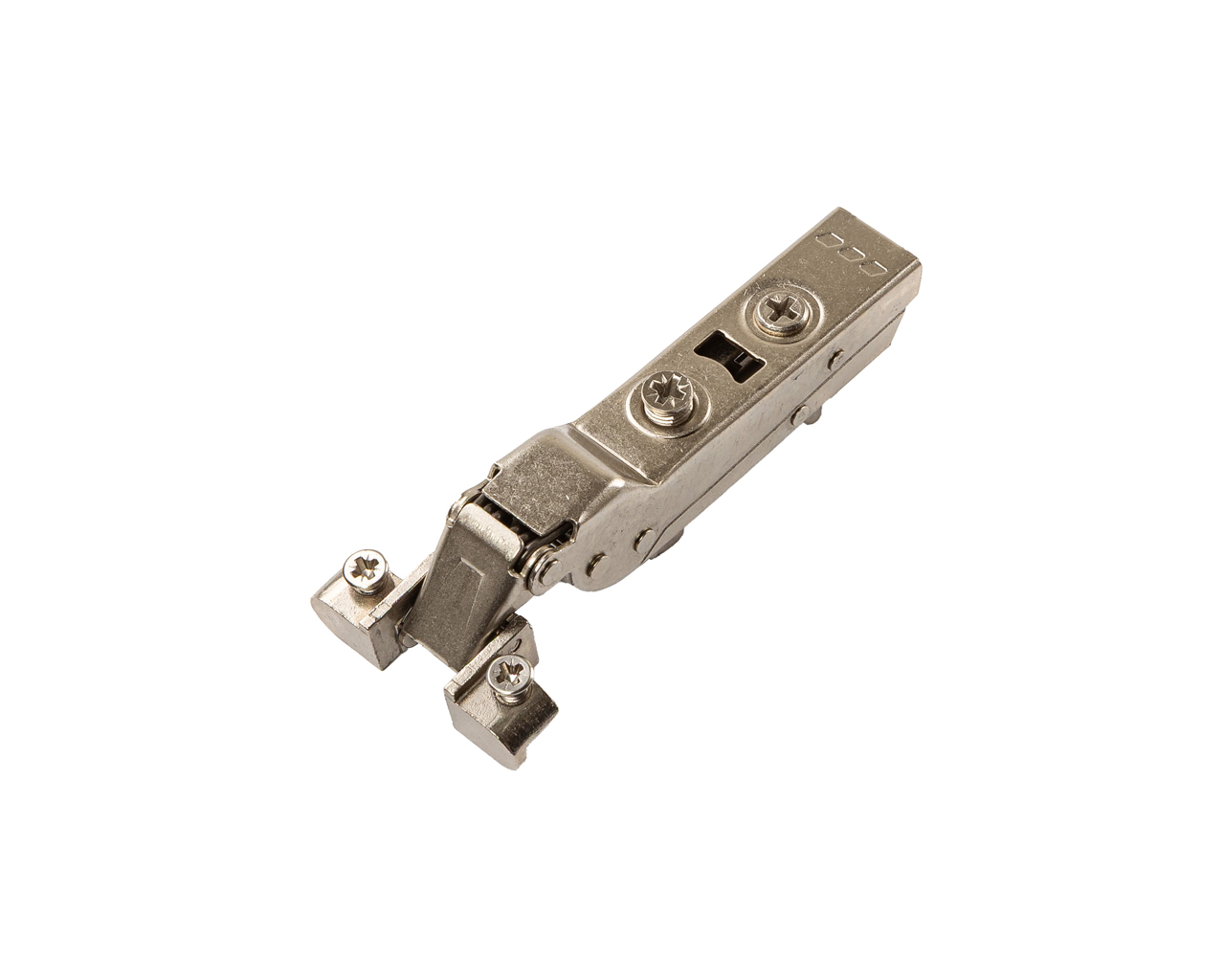 Петля для смежных дверей с фасадом из алюминиевой рамки Alphalux Clip-On, c доводчиком, угол открывания 100°, никель. Рис. 2 Петля для смежных дверей с фасадом из алюминиевой рамки Alphalux Clip-On, c доводчиком, угол открывания 100°, никель. Рис. 2