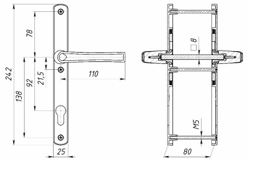 Гарнитур нажимной АГН-92.25.67-75 Неокрашенный. Рис. 2