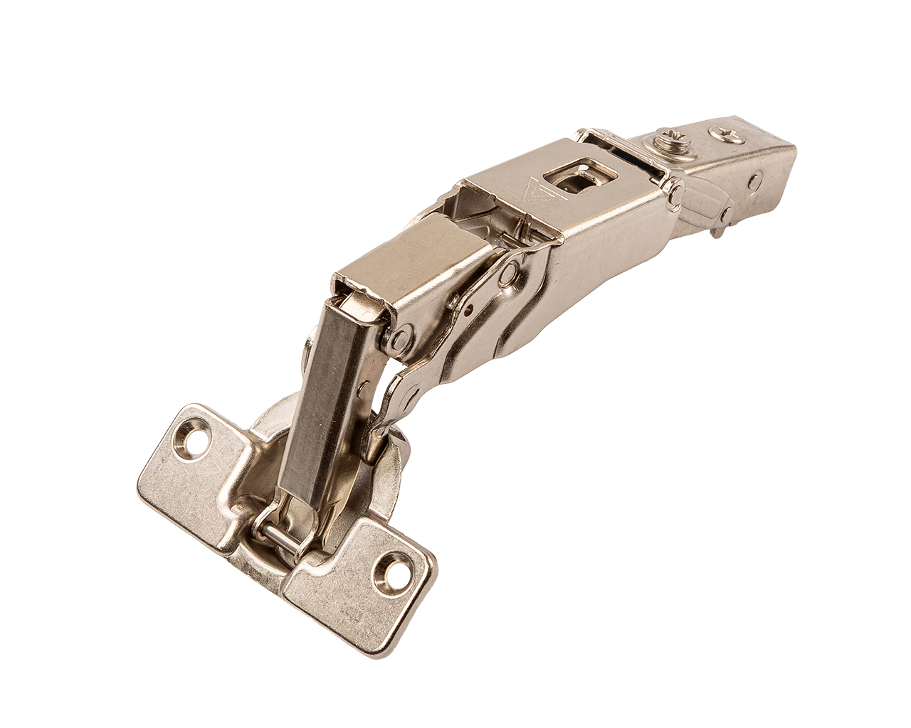 Петля для накладных дверей Alphalux Clip-On, Soft-Close, угол открывания 155°, 52 мм, чашка 35 мм, никель. Рис. 1
