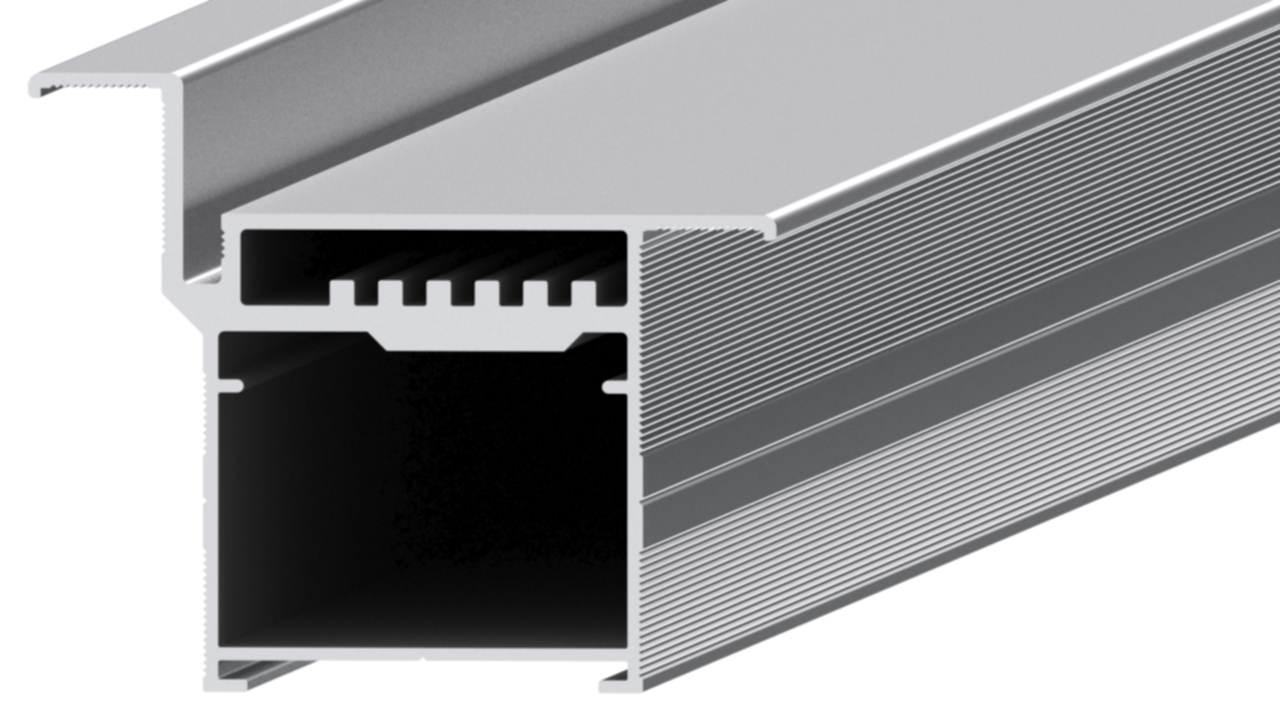 Профиль дверной коробки, алюминий, L=6100 мм, анодированный серебрянный