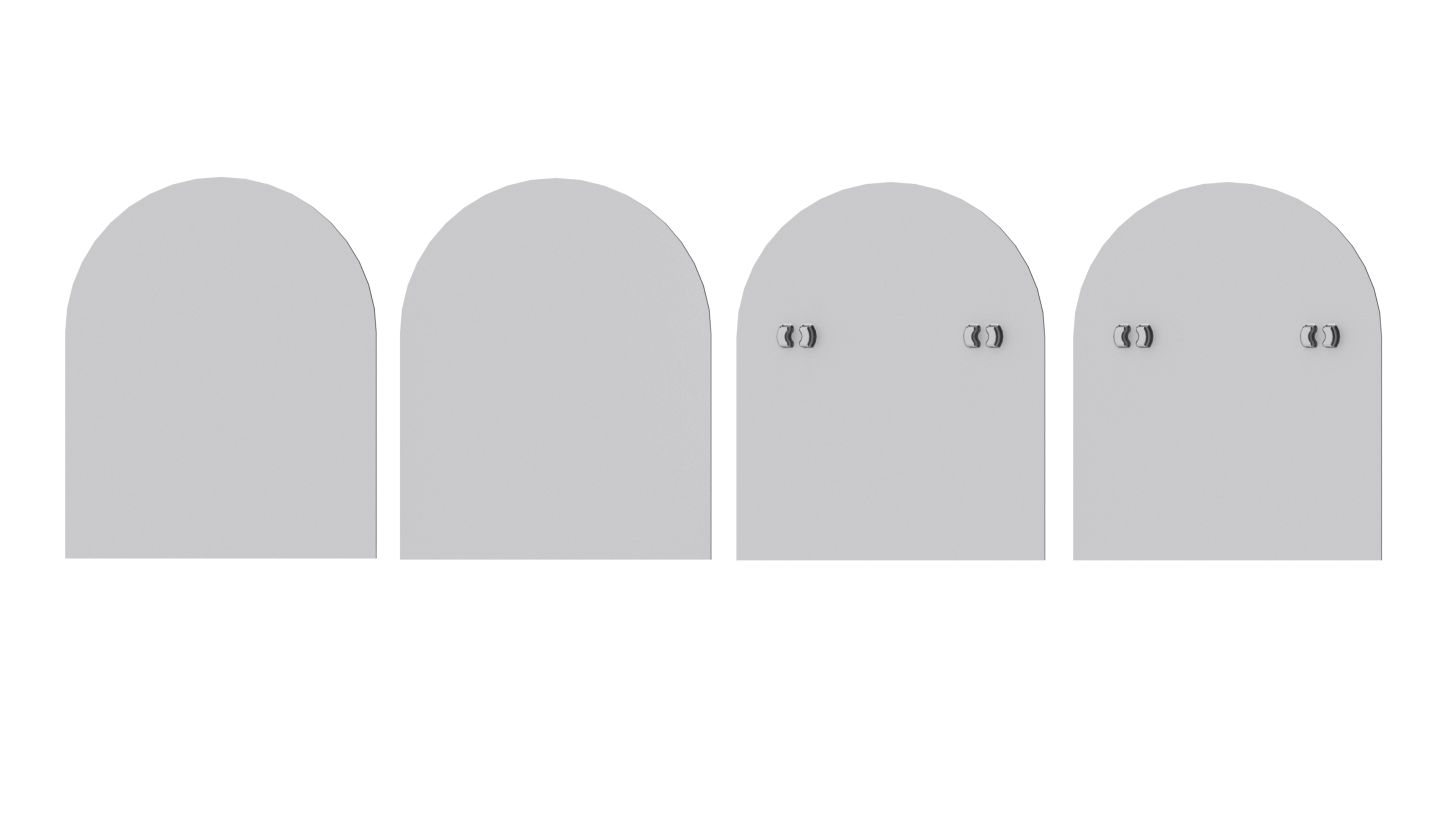 Комплект из 4 шт декоративных накладок ELEMENTIS для скрытых петель ELM5000,пластик, хром матовый. Рис. 1