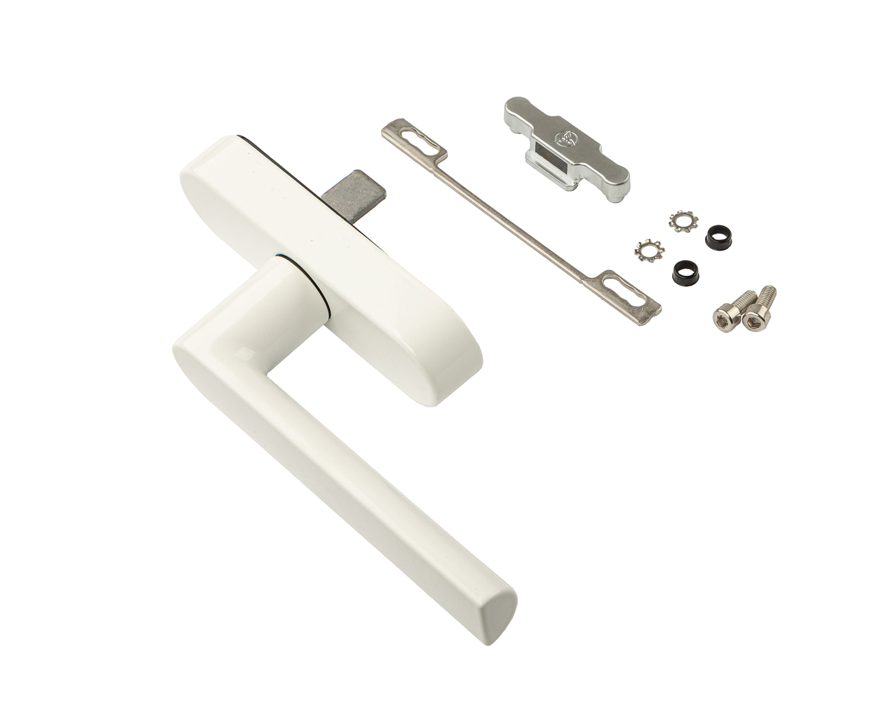 Ручка оконная + приемник, 98/104 мм, бел.. Рис. 1