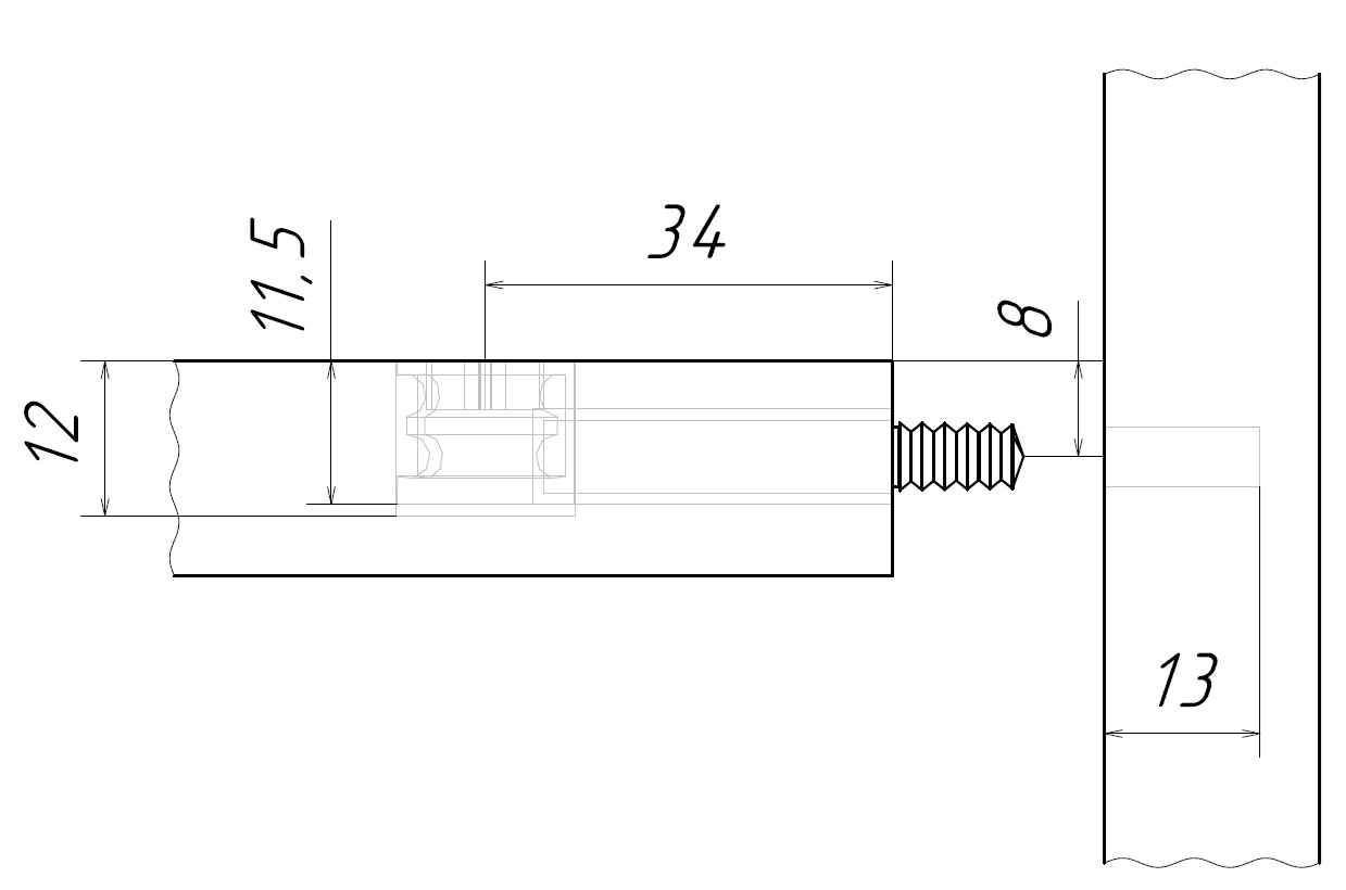 BLITZ Эксцентрик D15x11.5 мм, для плит 16 мм, 3.5 г., цинк. Рис. 1