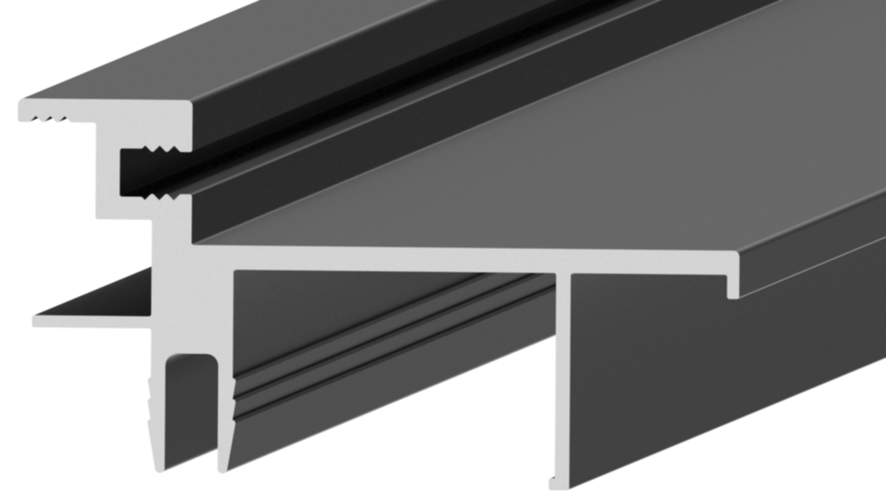 Профиль дверной коробки К.60, алюминий, L=5300 мм, анодированный черный.